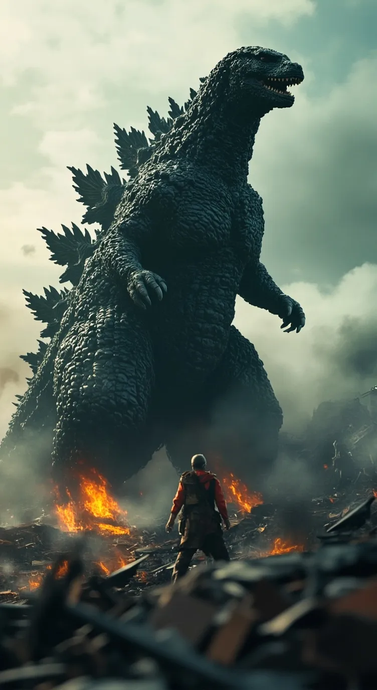 ai character: godzilla 2 background