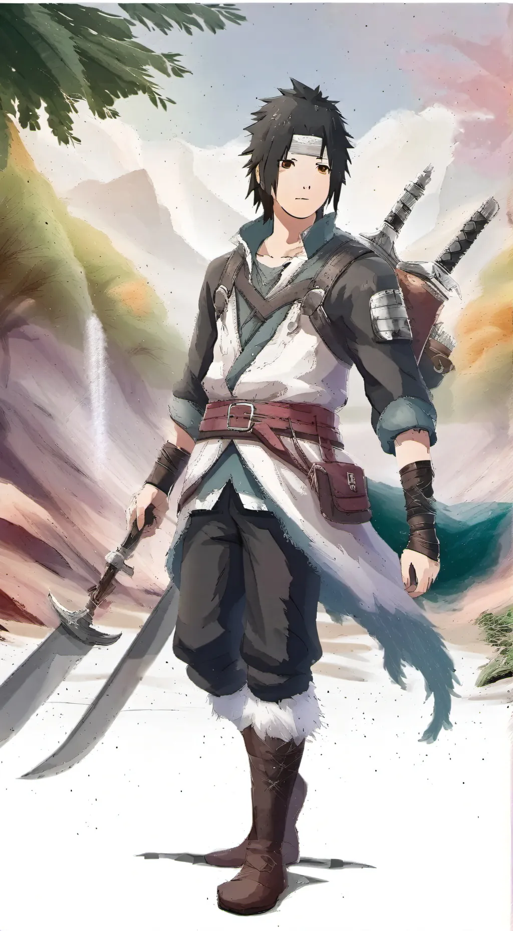 ai character: sasuke  background