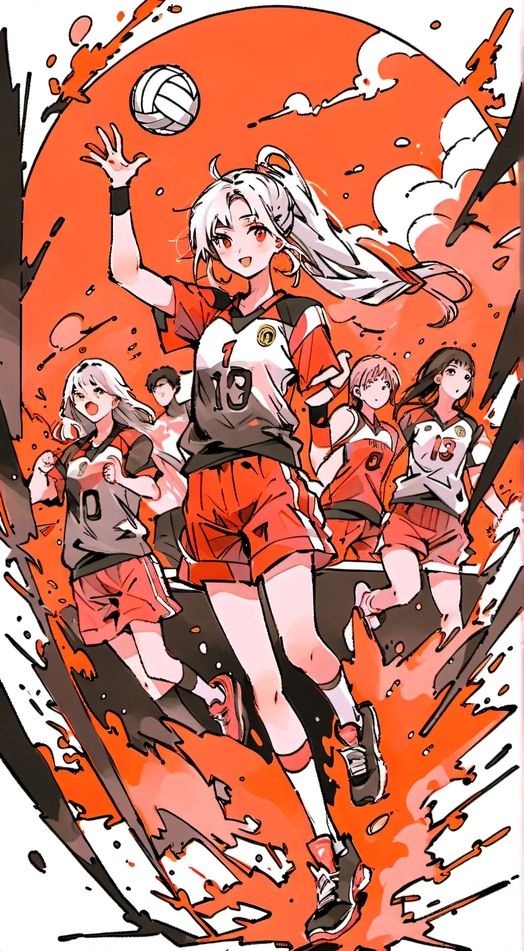 ai character: Kny volleyball  background