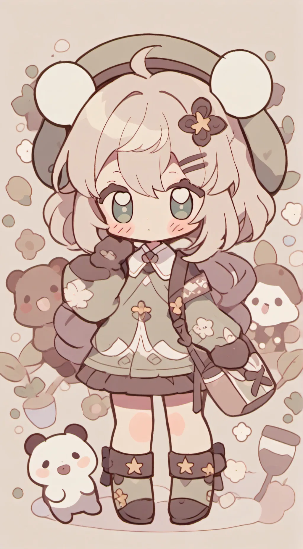 ai character: chocolate newborn  background