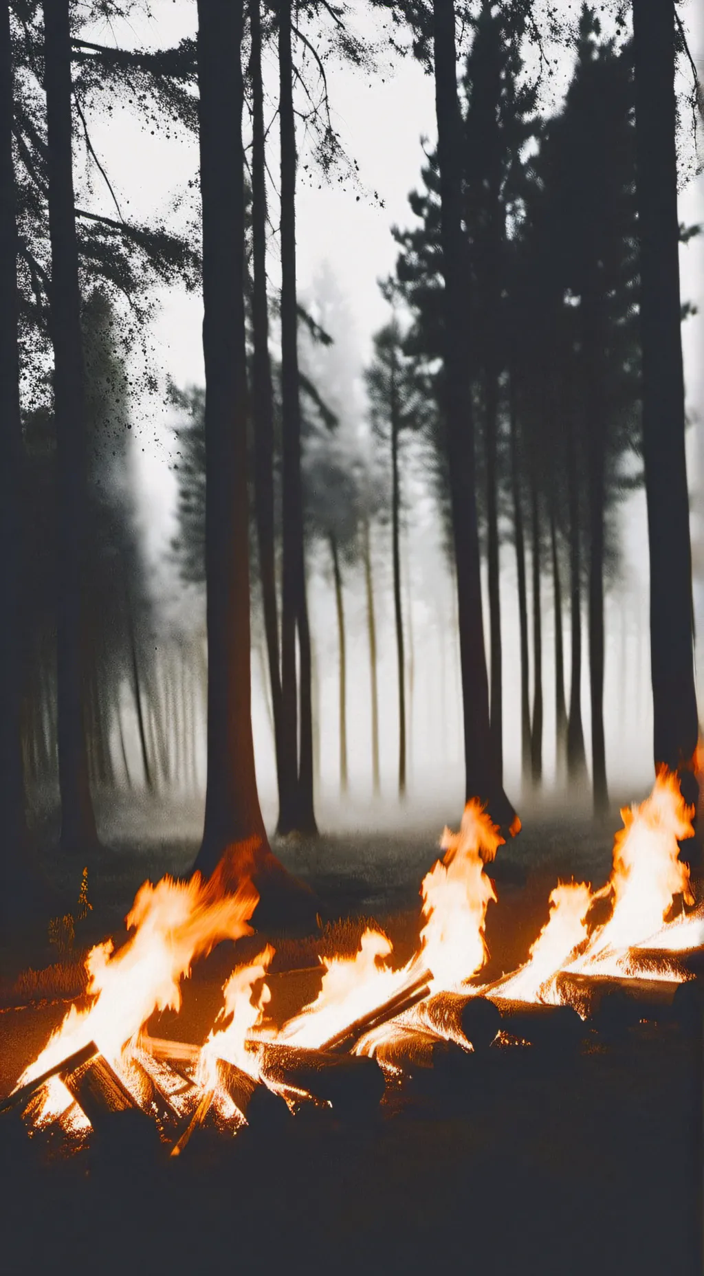 ai character: Mha forest attack background