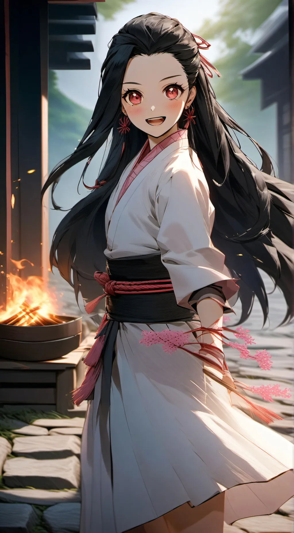 ai character: nezuko kamado background