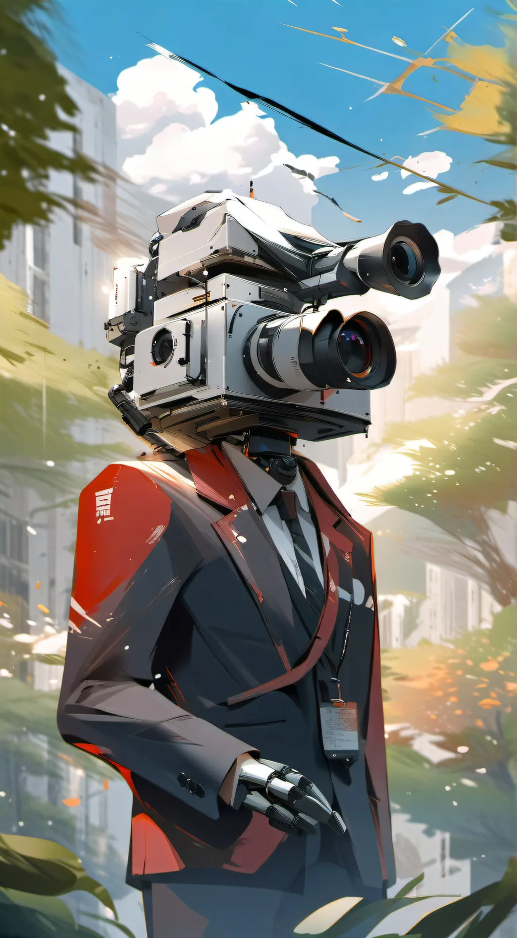 ai character: large cameraman background