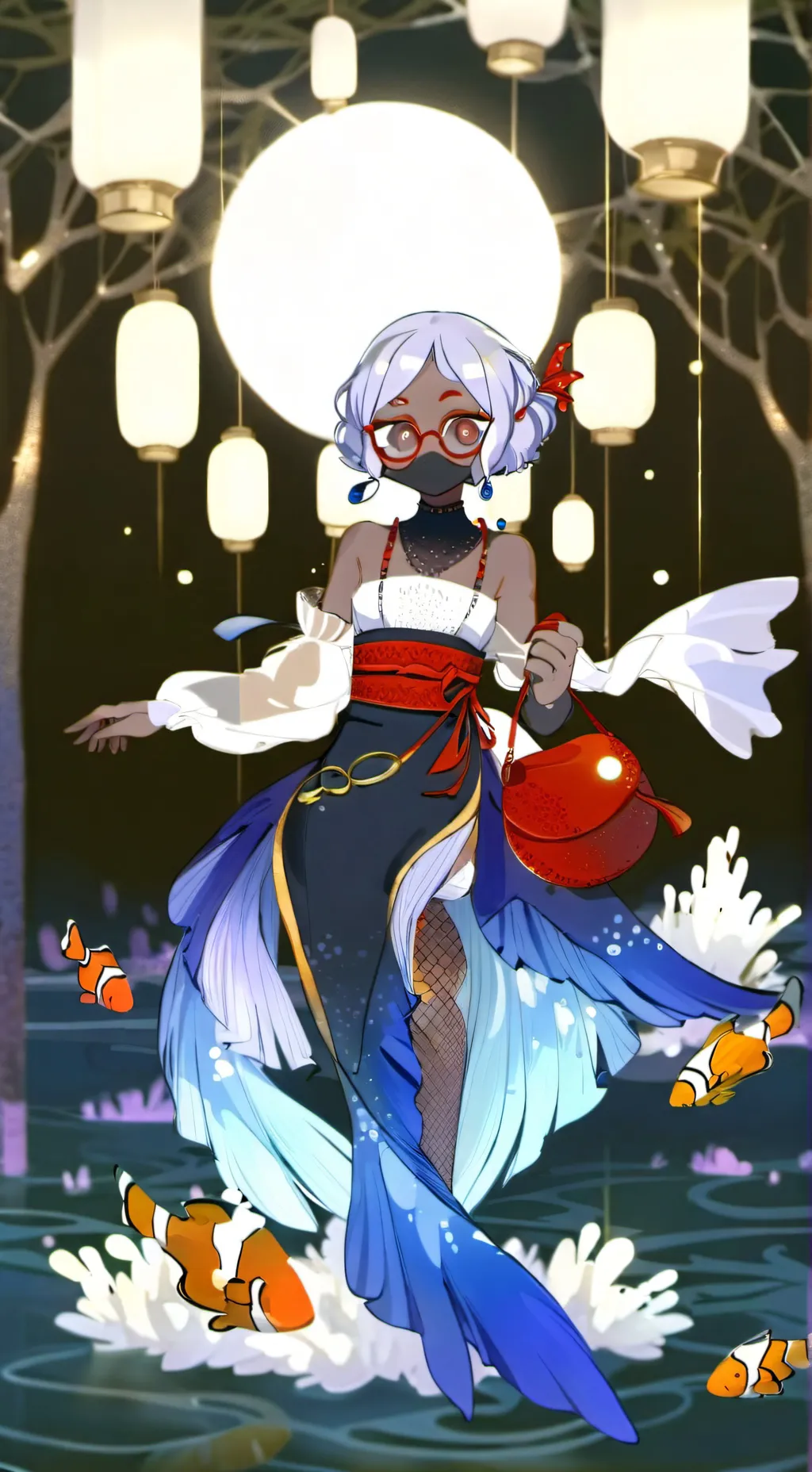 ai character: navy background