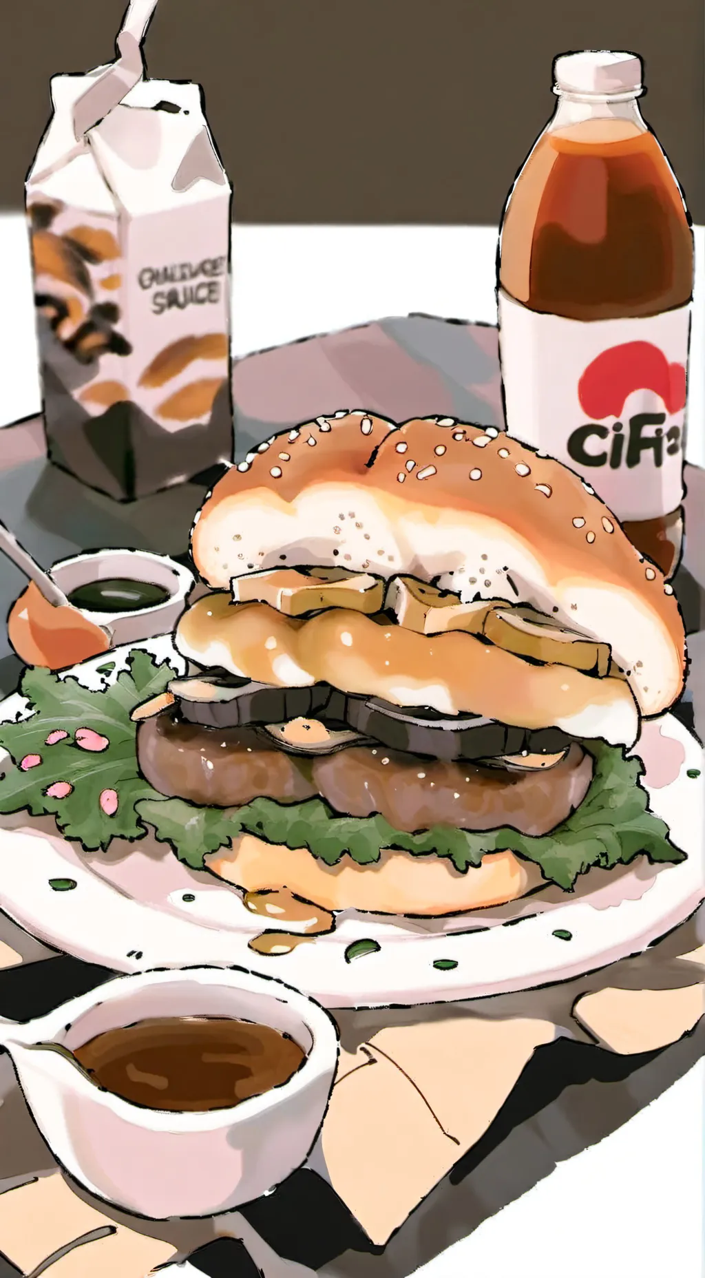 ai character: CHICK FIL A SAUCE👹 background