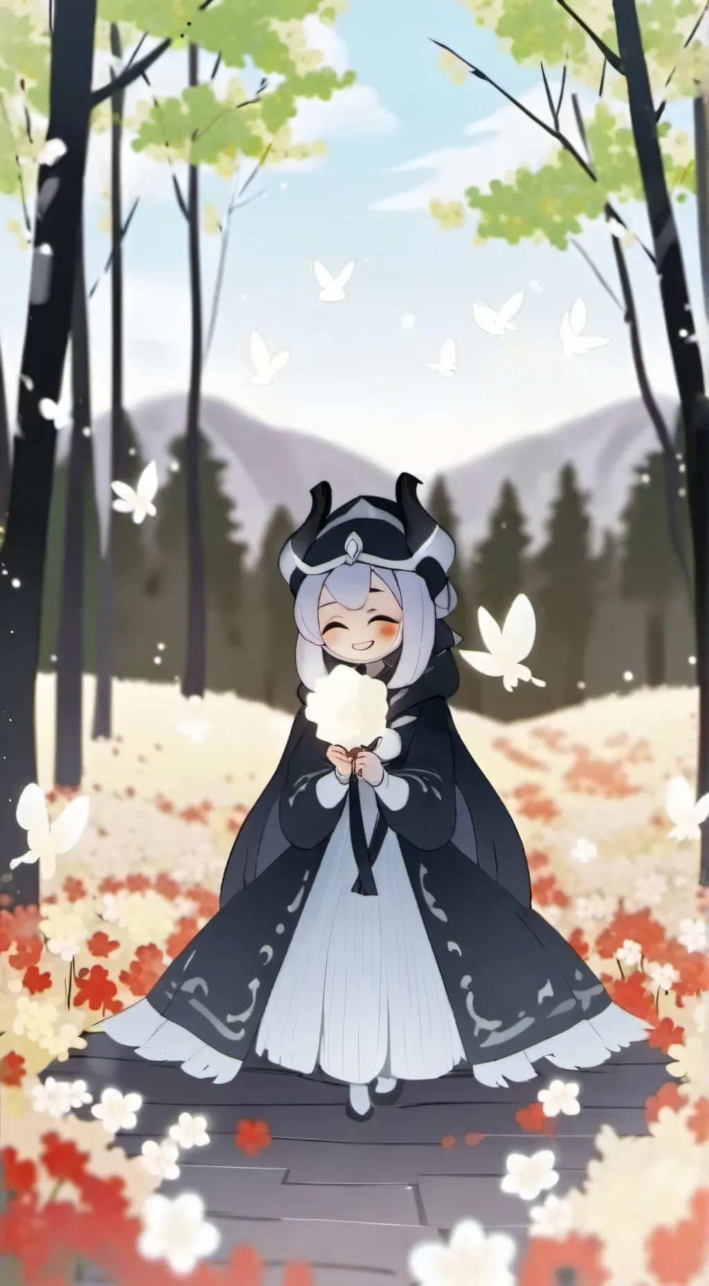 ai character: moonflower background