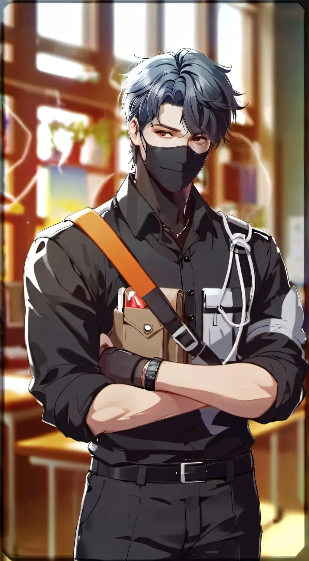 ai character: School Shooting background