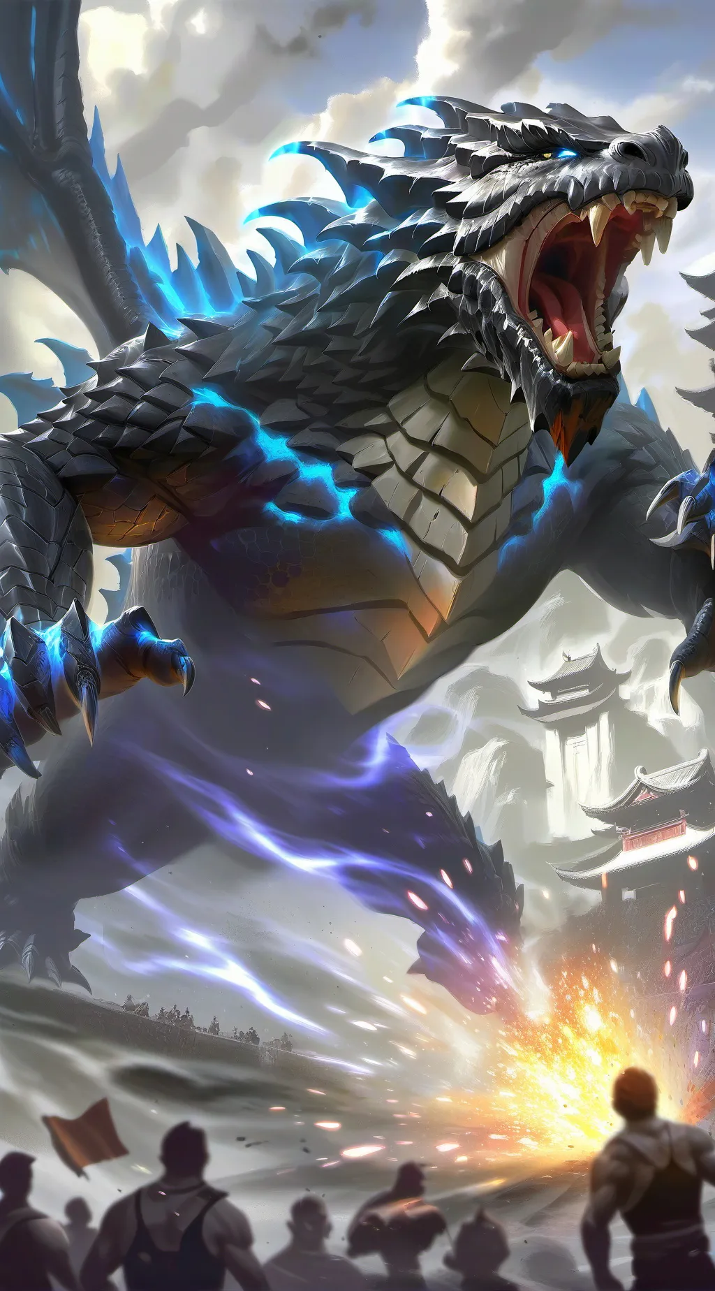 ai character: gozilla background