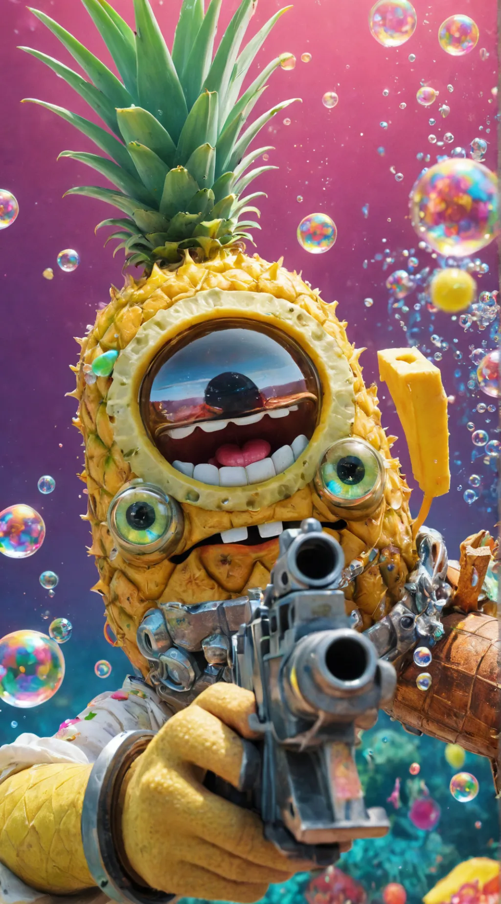 ai character: SpongeBob Gun background