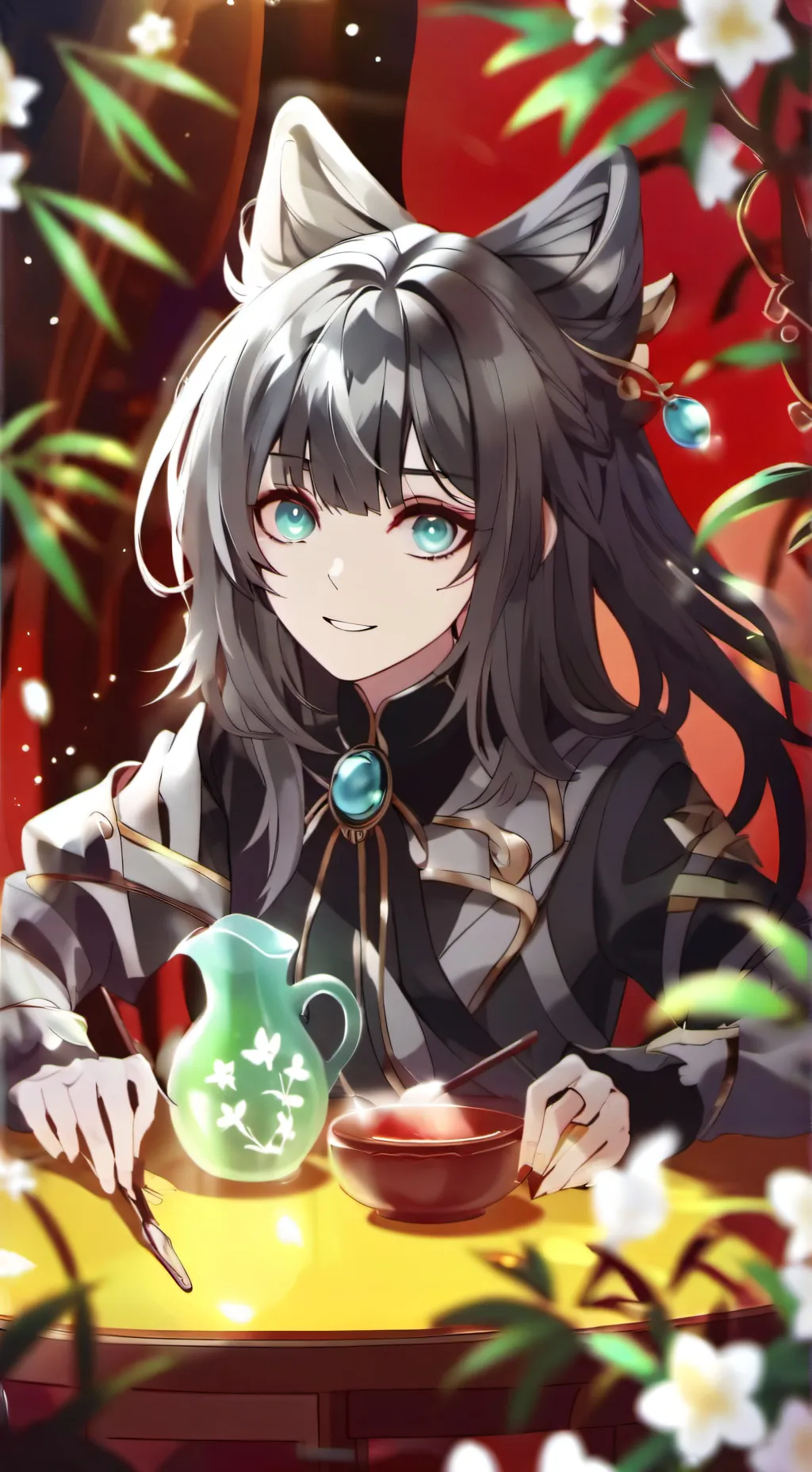 ai character: Jake, Amy, Moony background