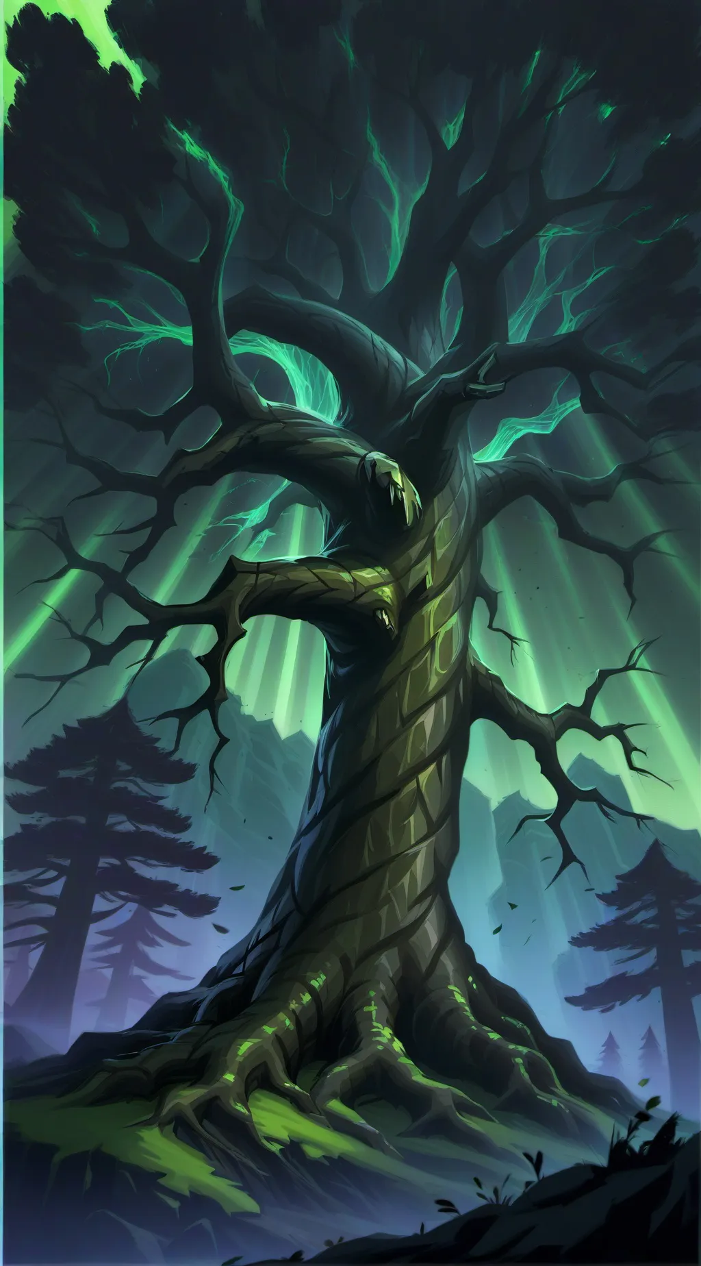 ai character: lepidodendron tree background