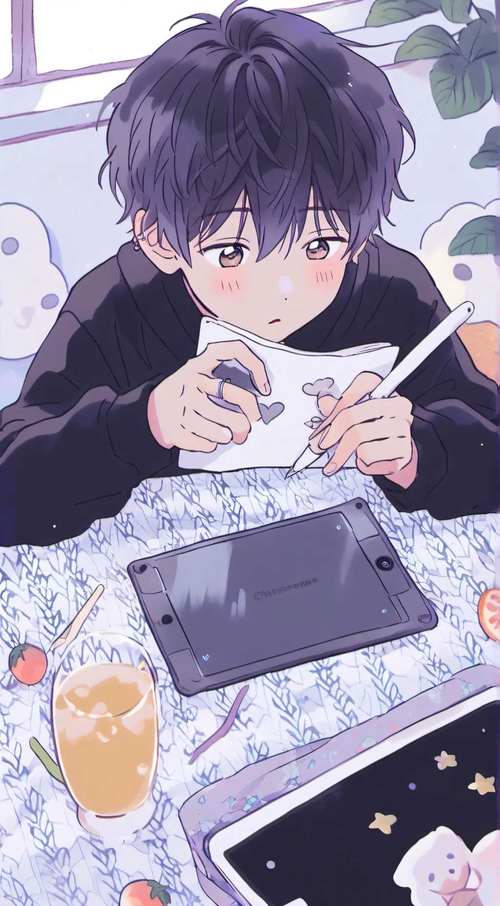 ai character: iPad kid background