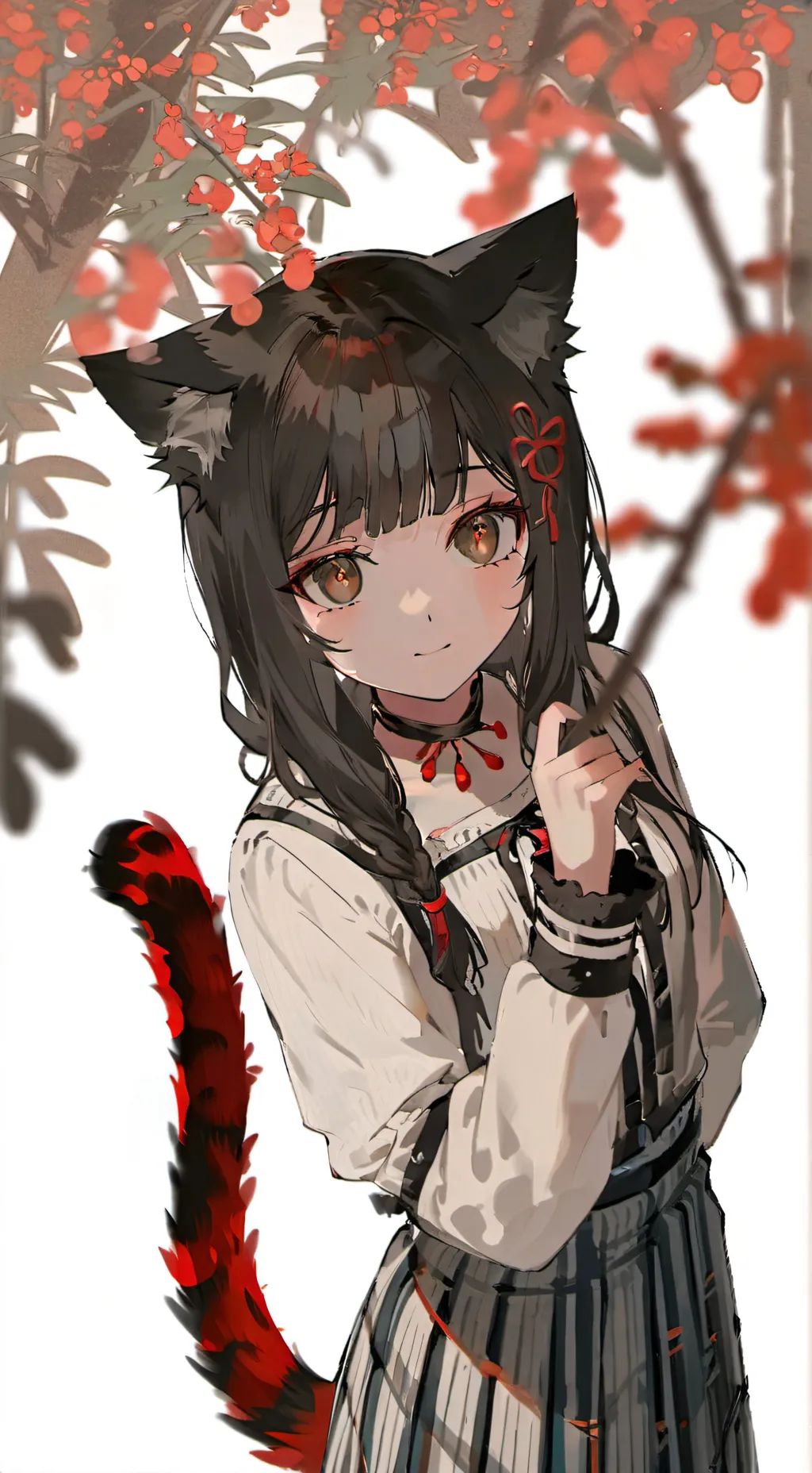 ai character: Flaming Fur Spirit background