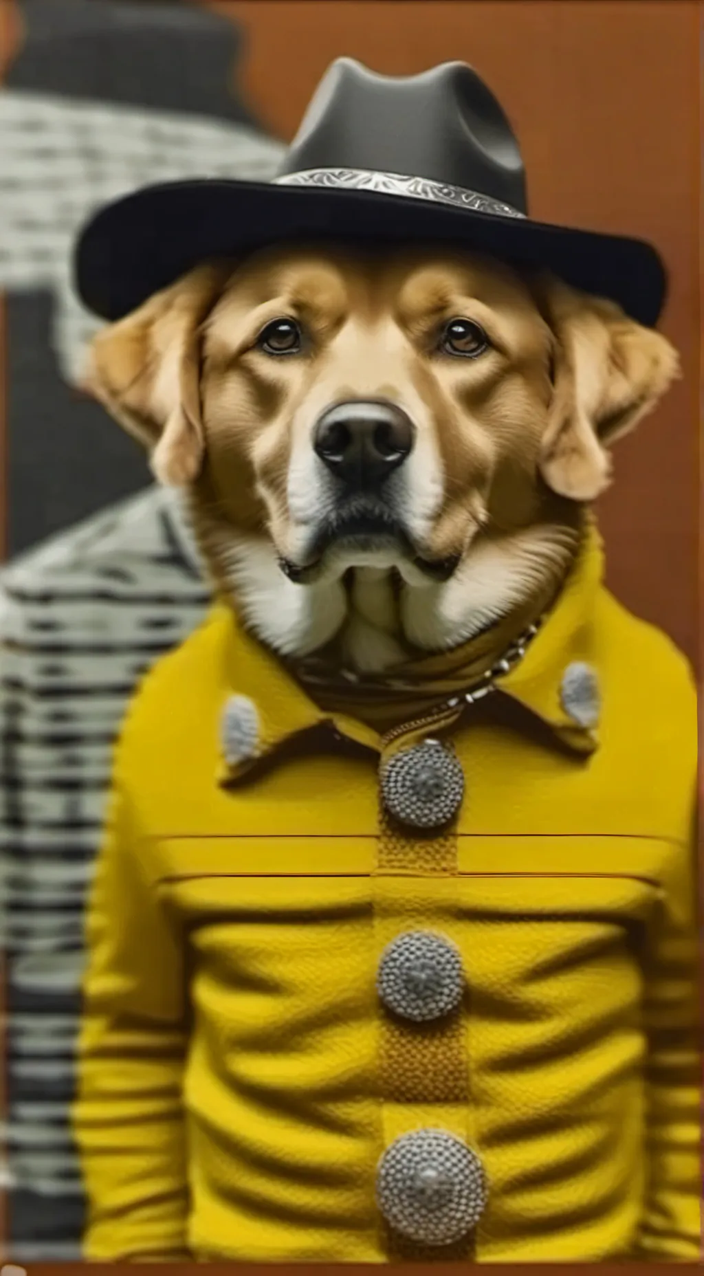 ai character: perrito vaquero background