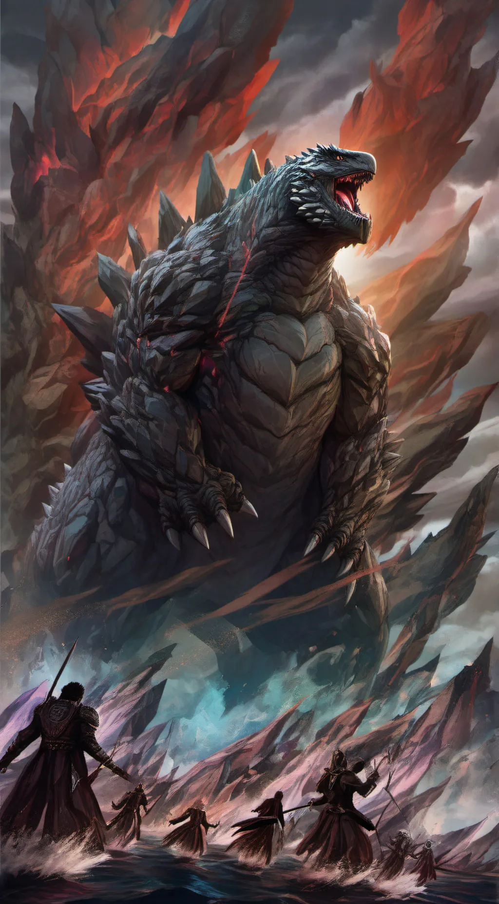 ai character: Godzilla returns background