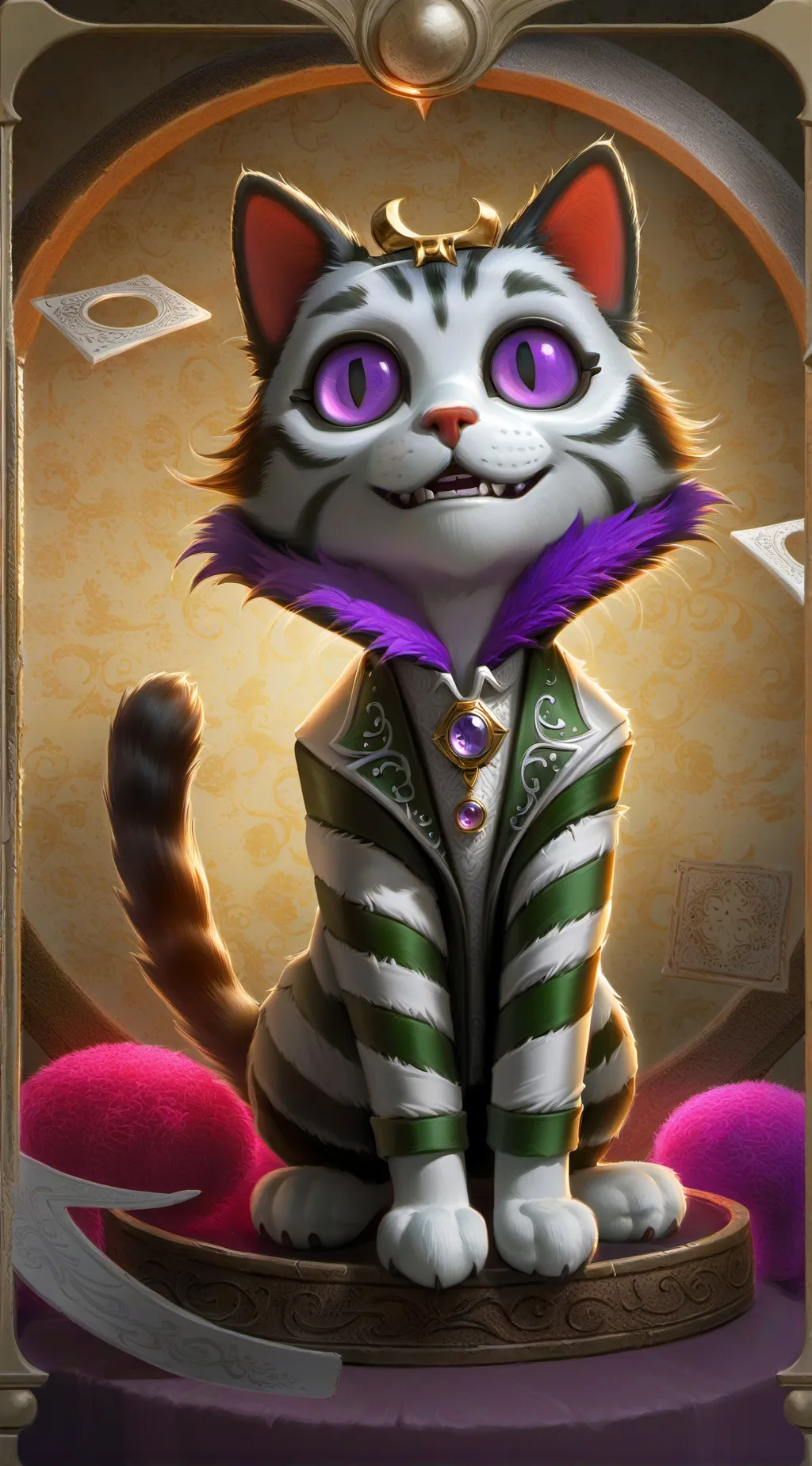 ai character: Thanos but a cat background