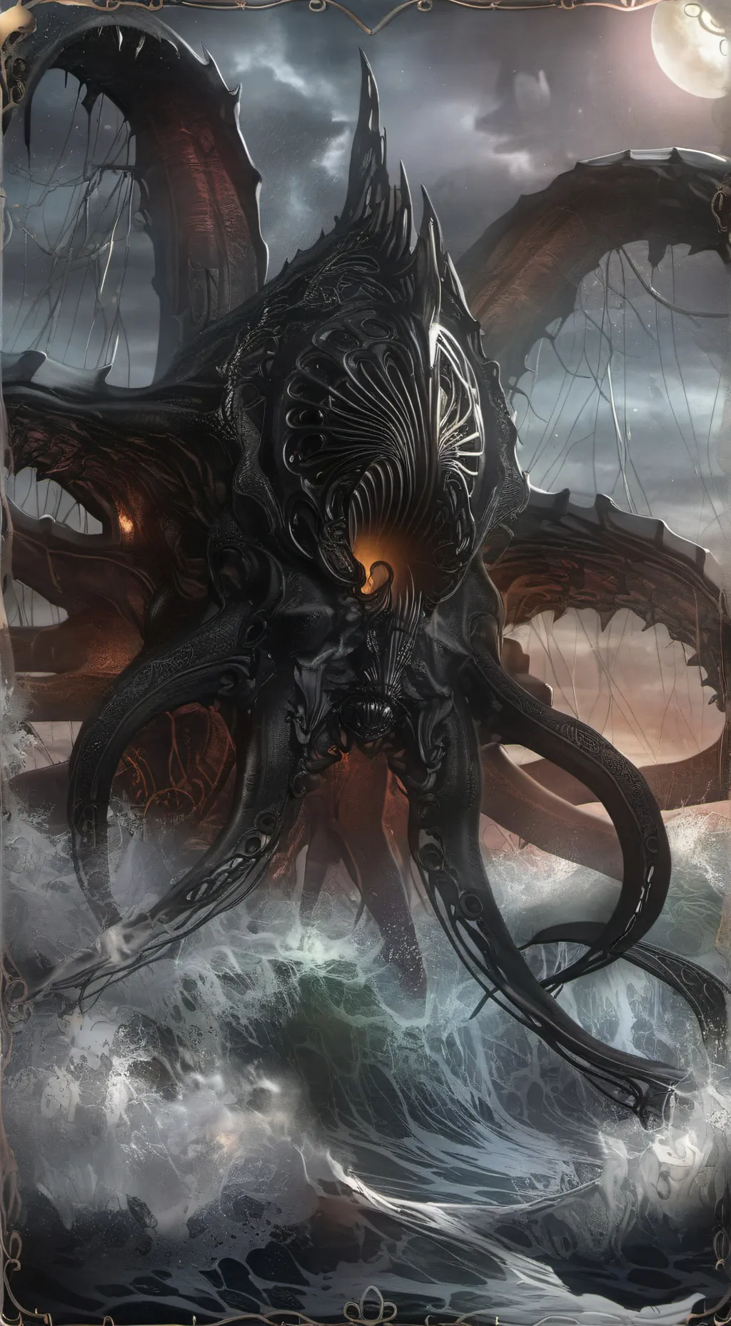 ai character: haunted sea background