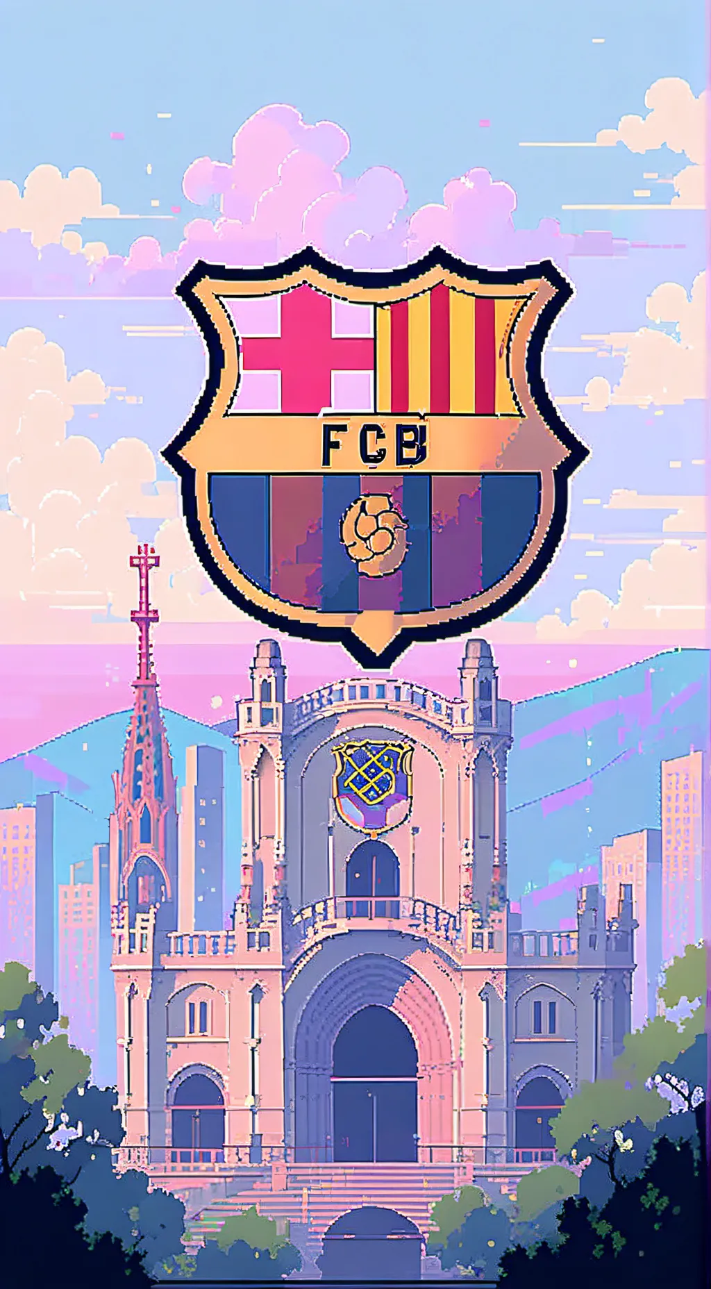 ai character: fc Barcelona  background