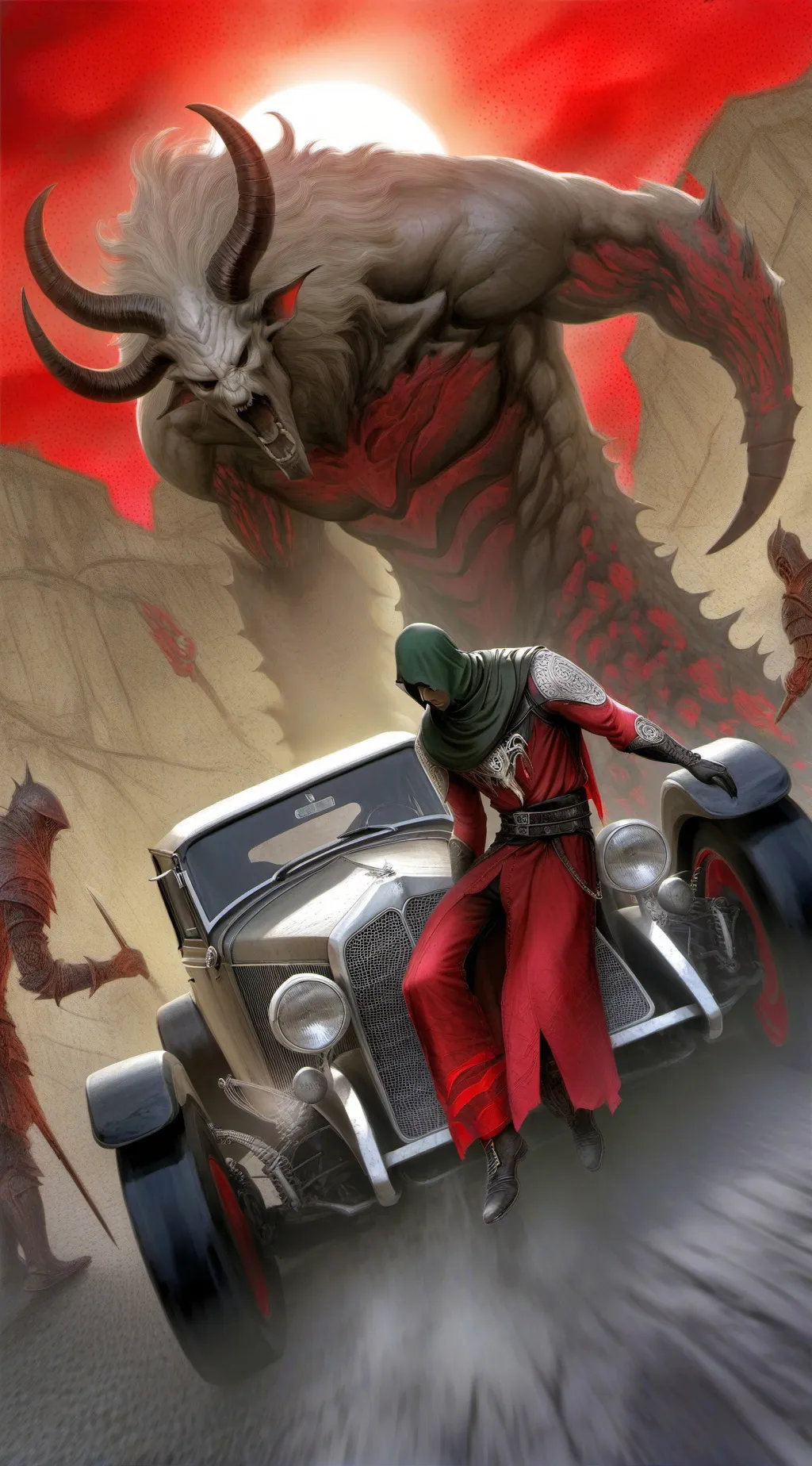 ai character: car meet background