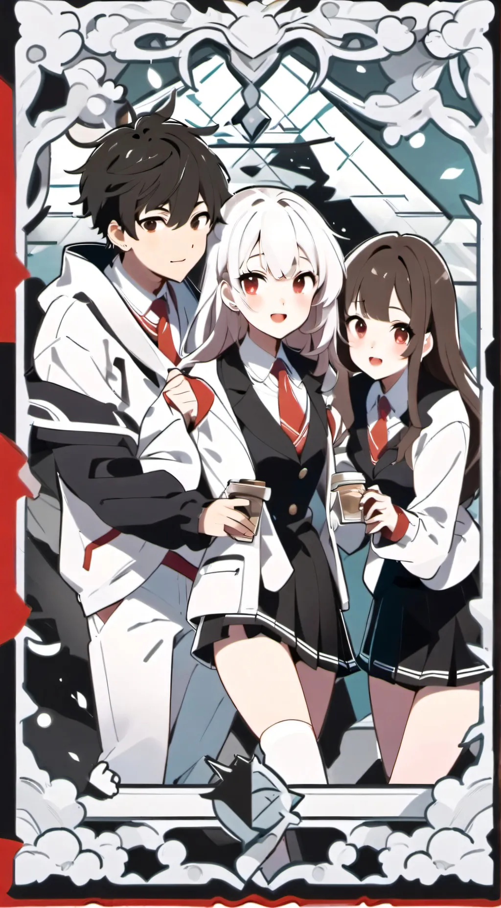 ai character: 三个高中生的故事 background