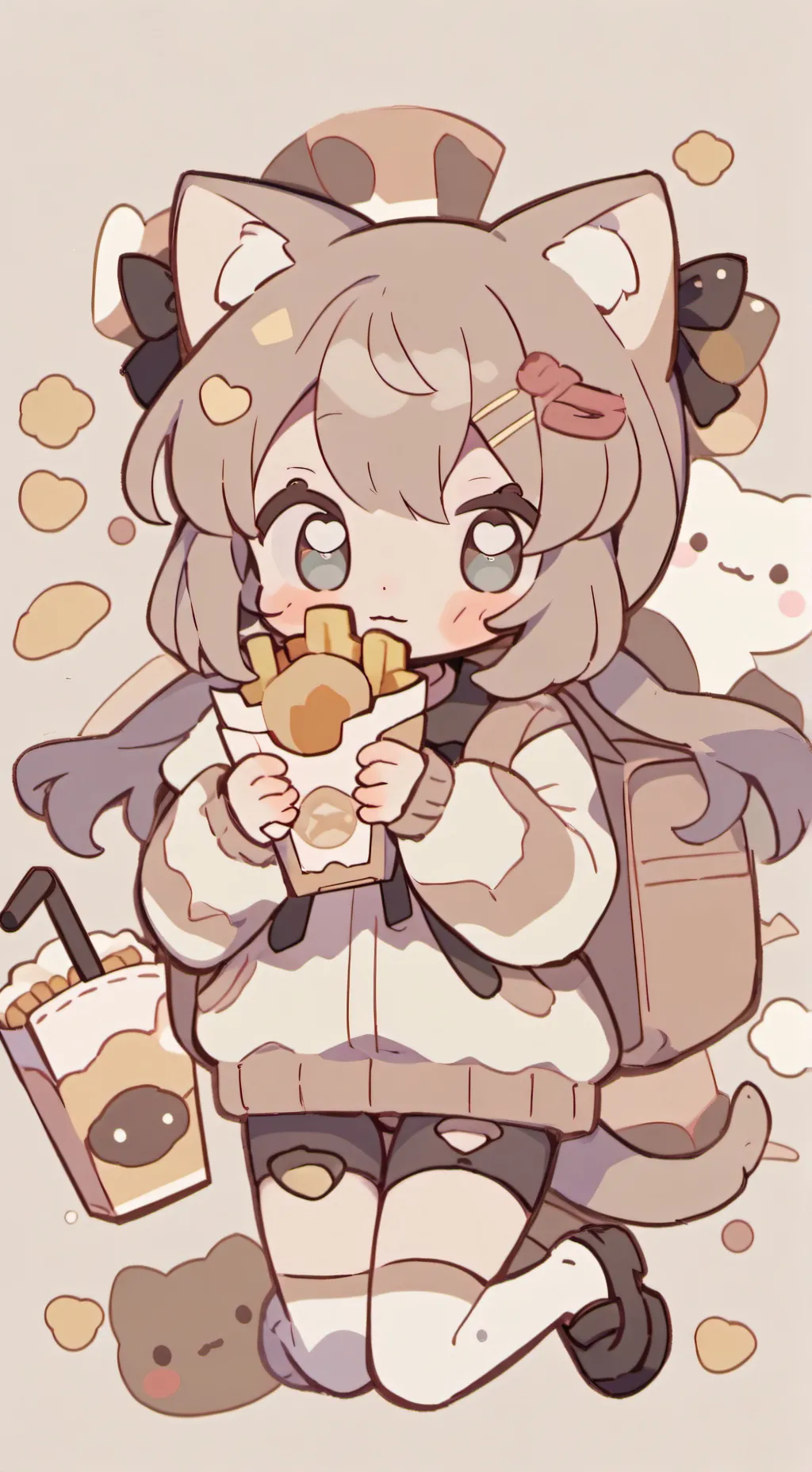 ai character: Cat girl background