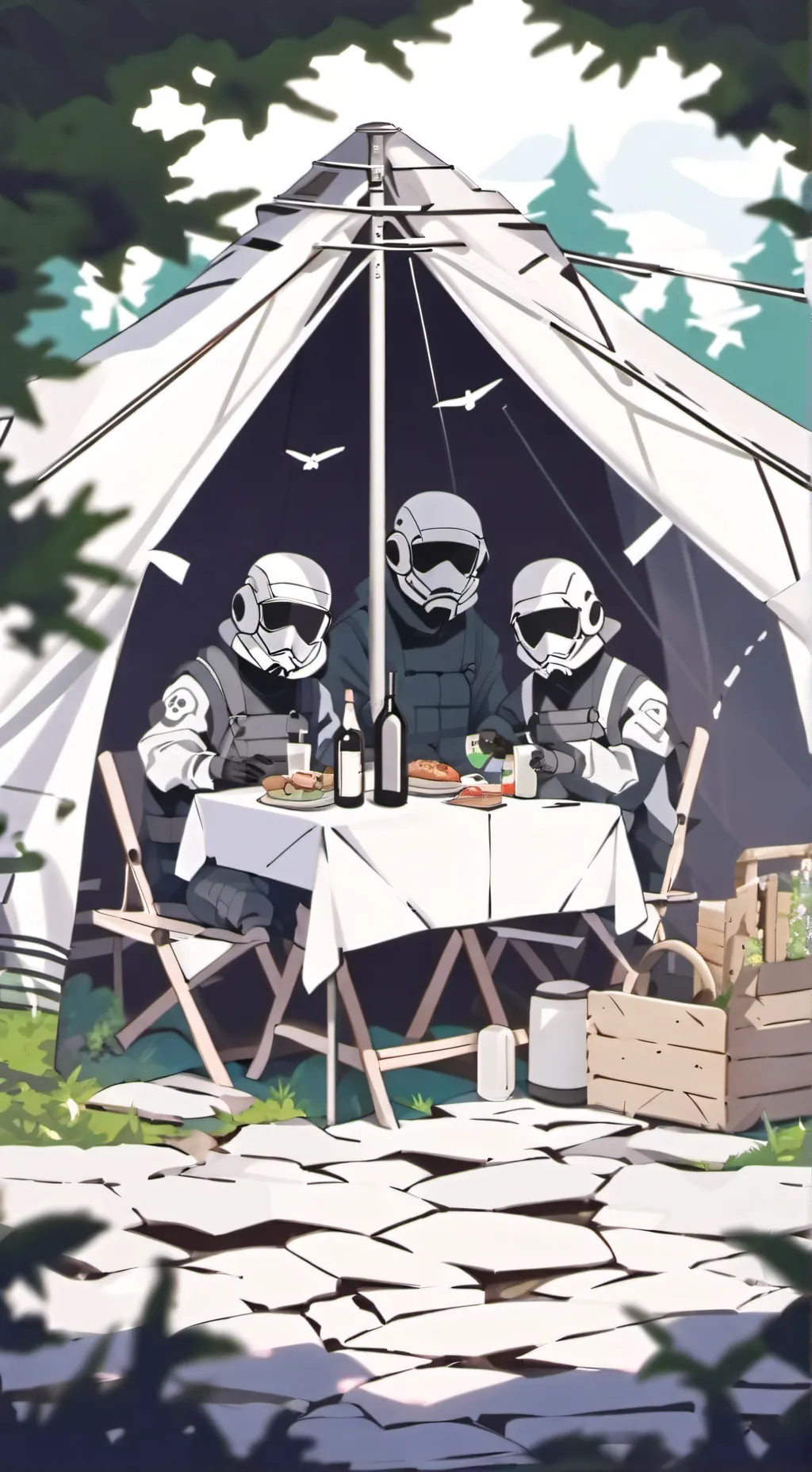 ai character: MD sleepover! background