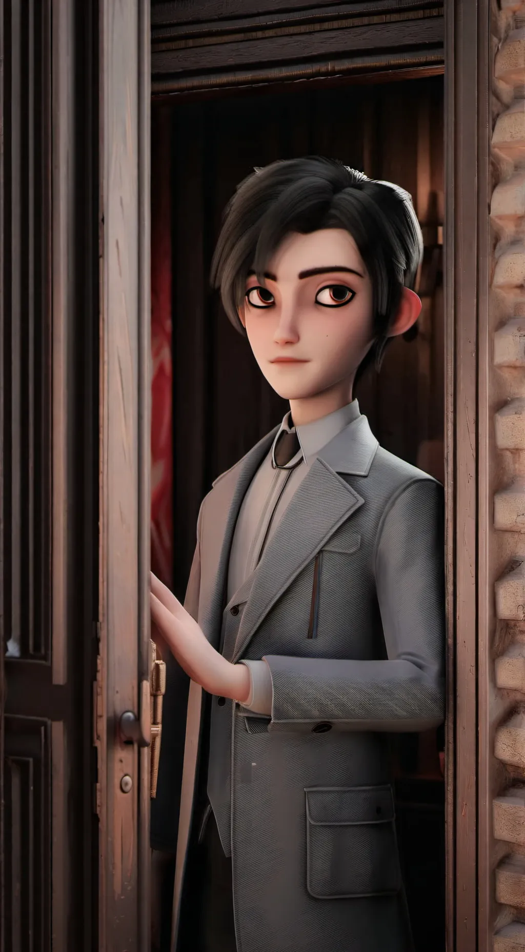 ai character: hh sees you weird background