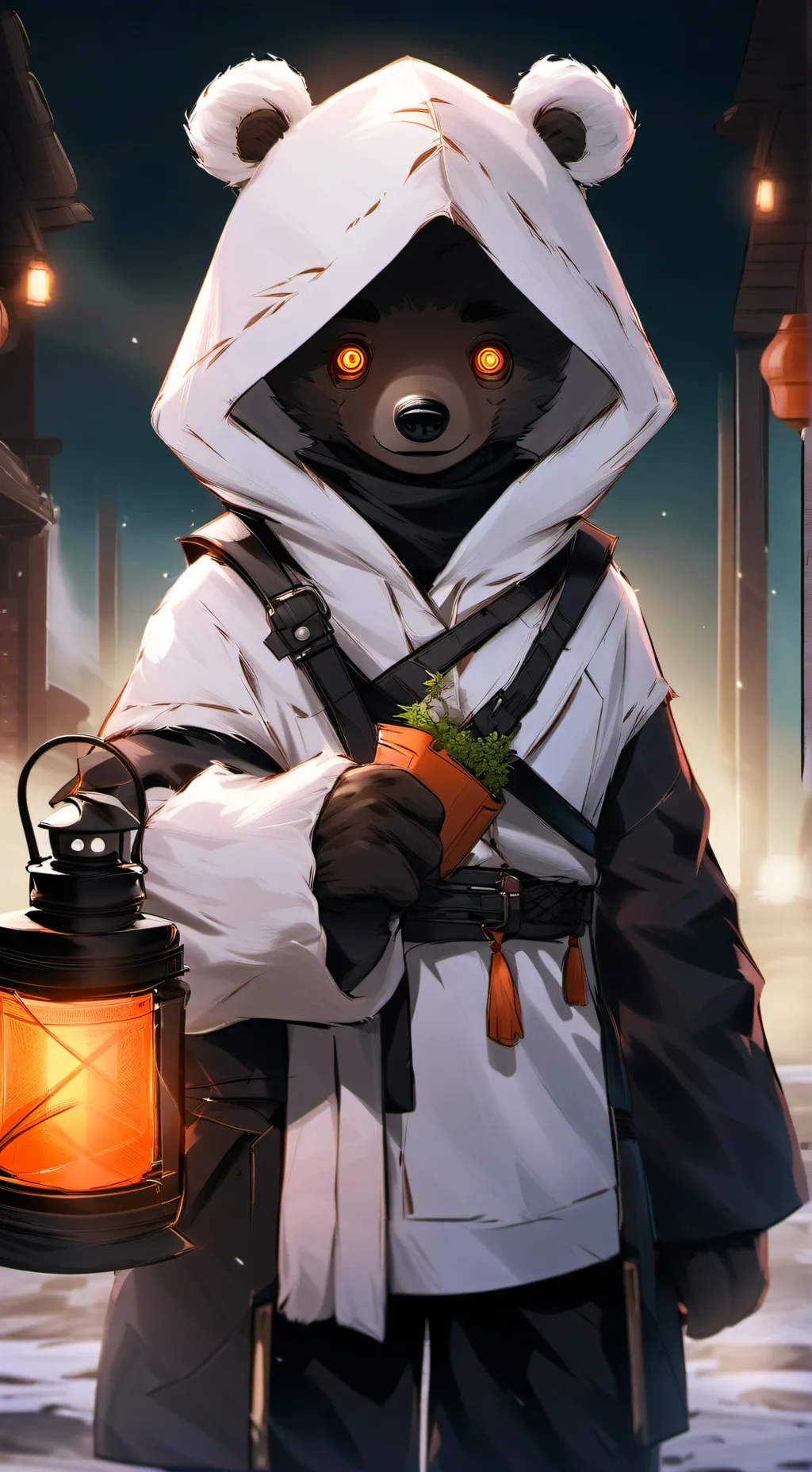 ai character: Mr sticthy  background