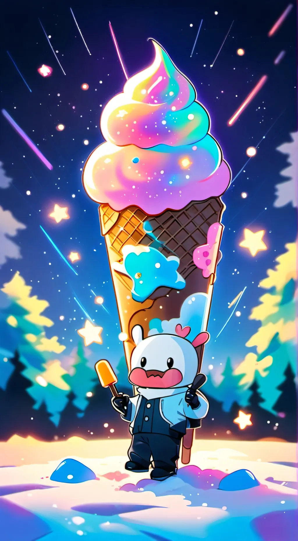 ai character: iceCreamiy Dw  background