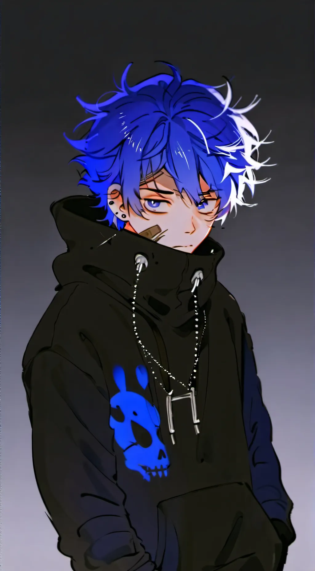 ai character: blue  background