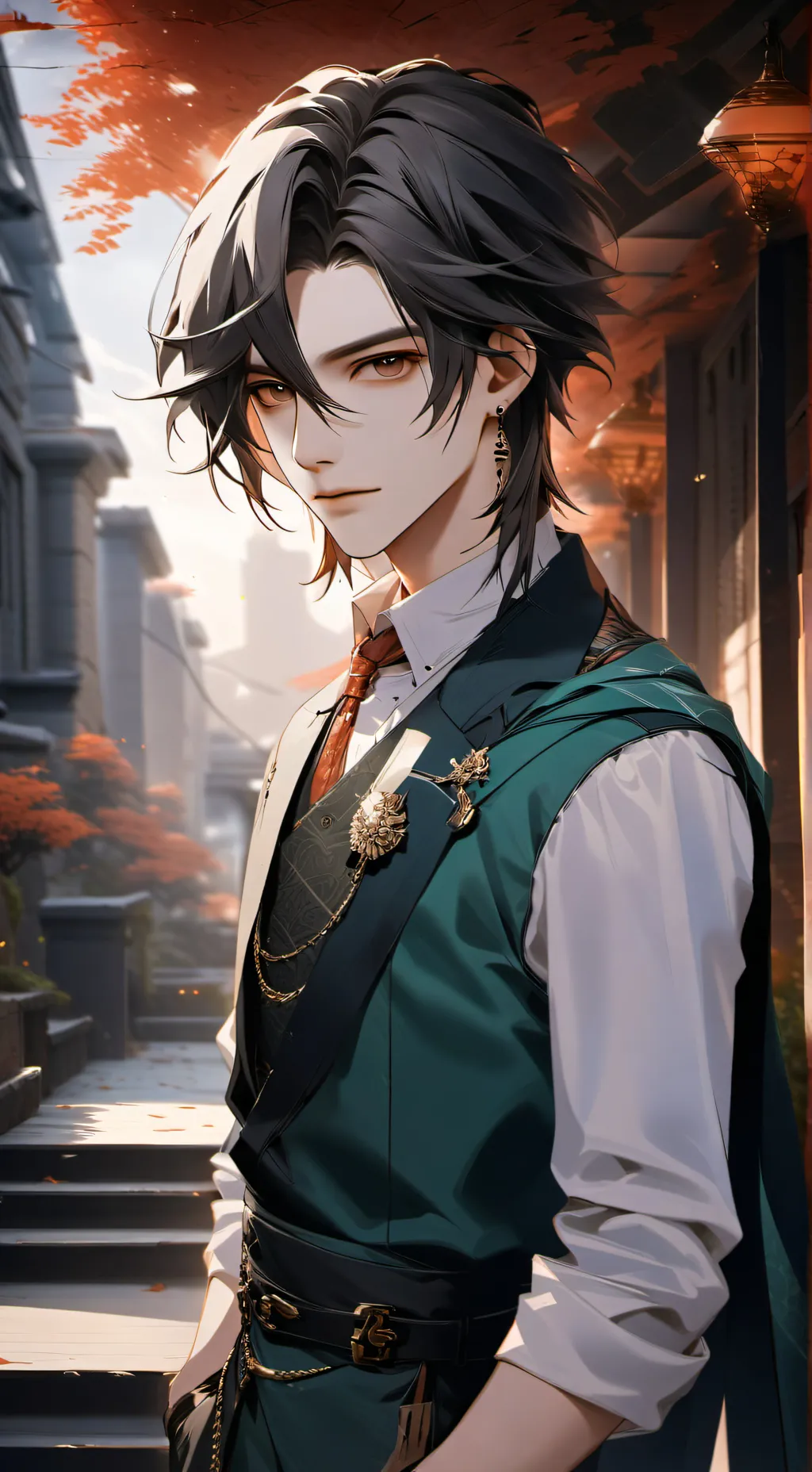 ai character: Léon  background