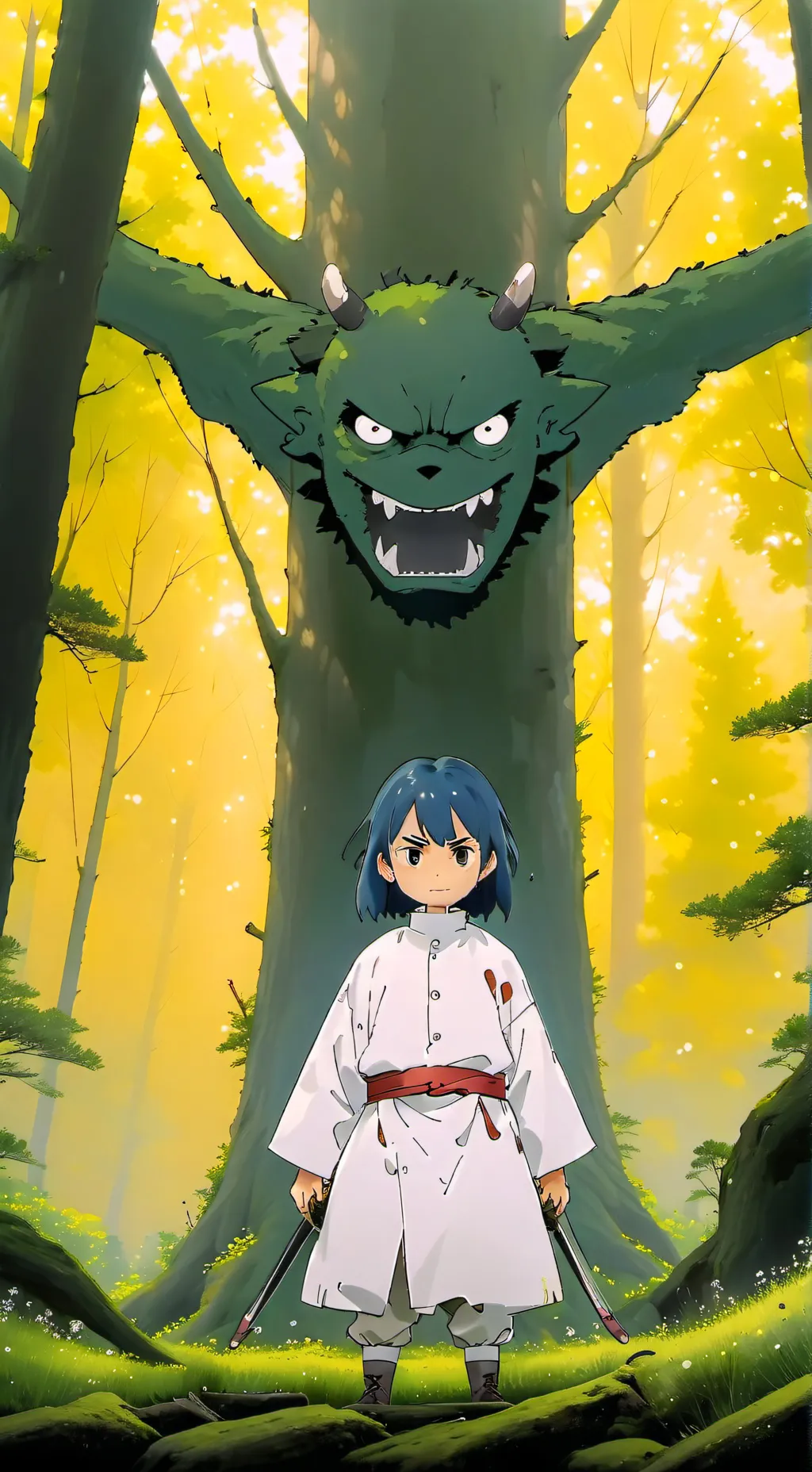 ai character: The descent trees background