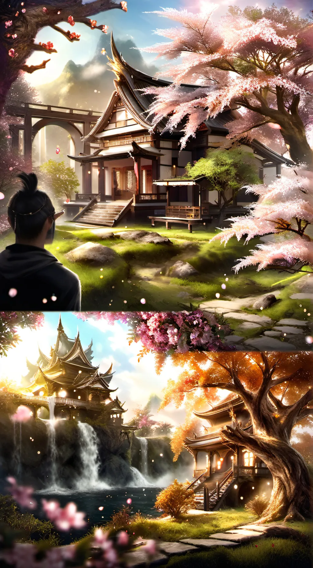 ai character: Sakura town background