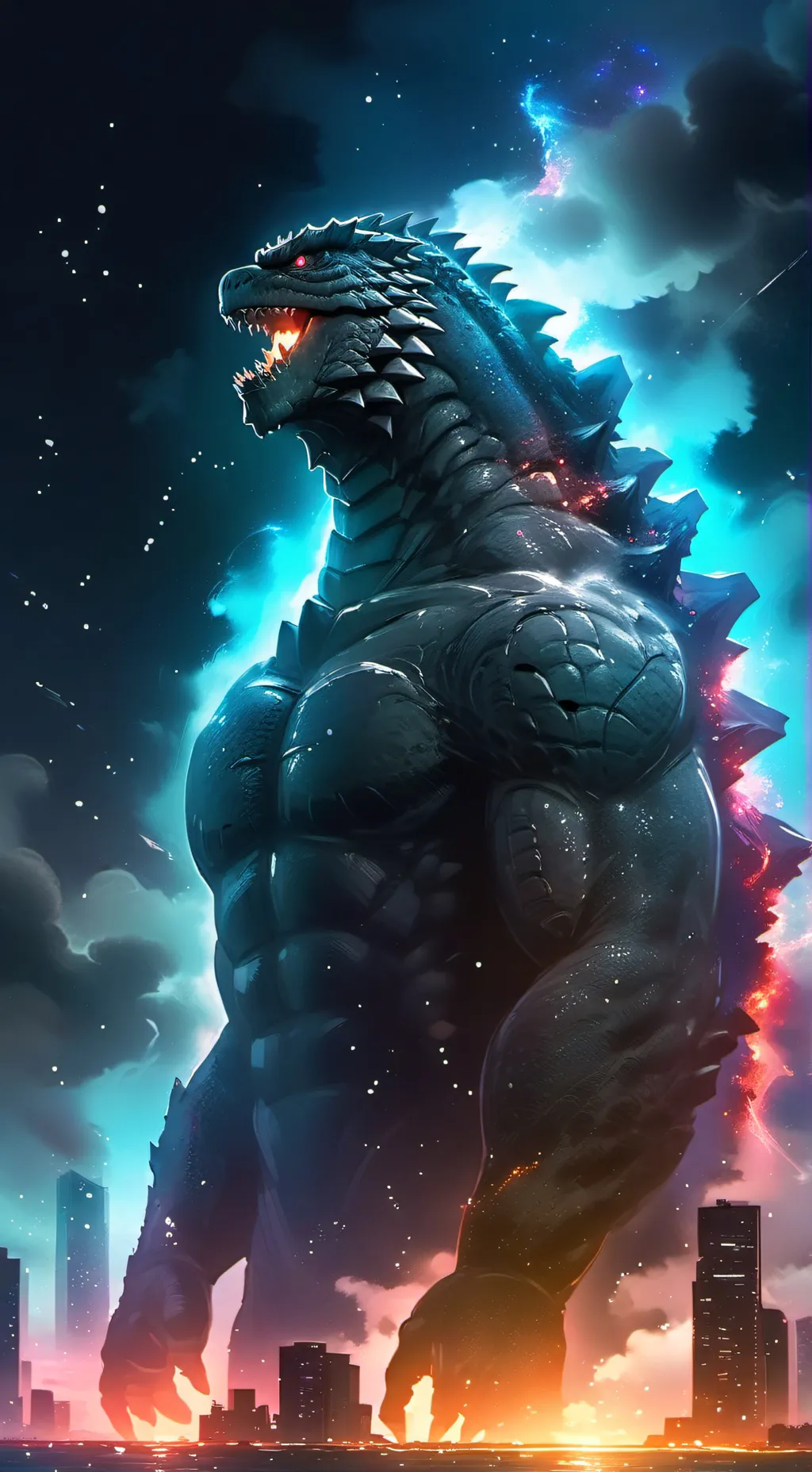 ai character: Godzilla background