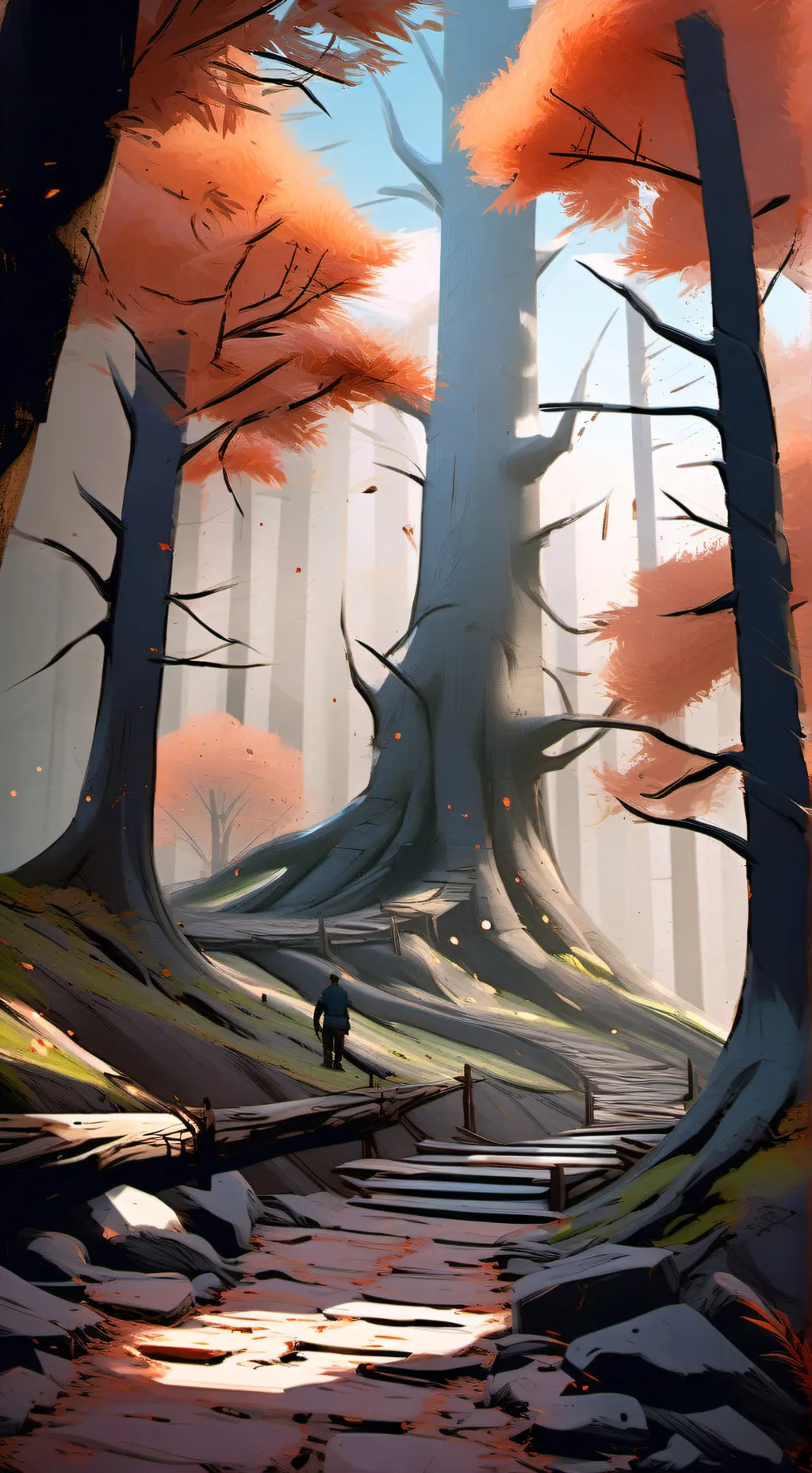 ai character: spooky house background