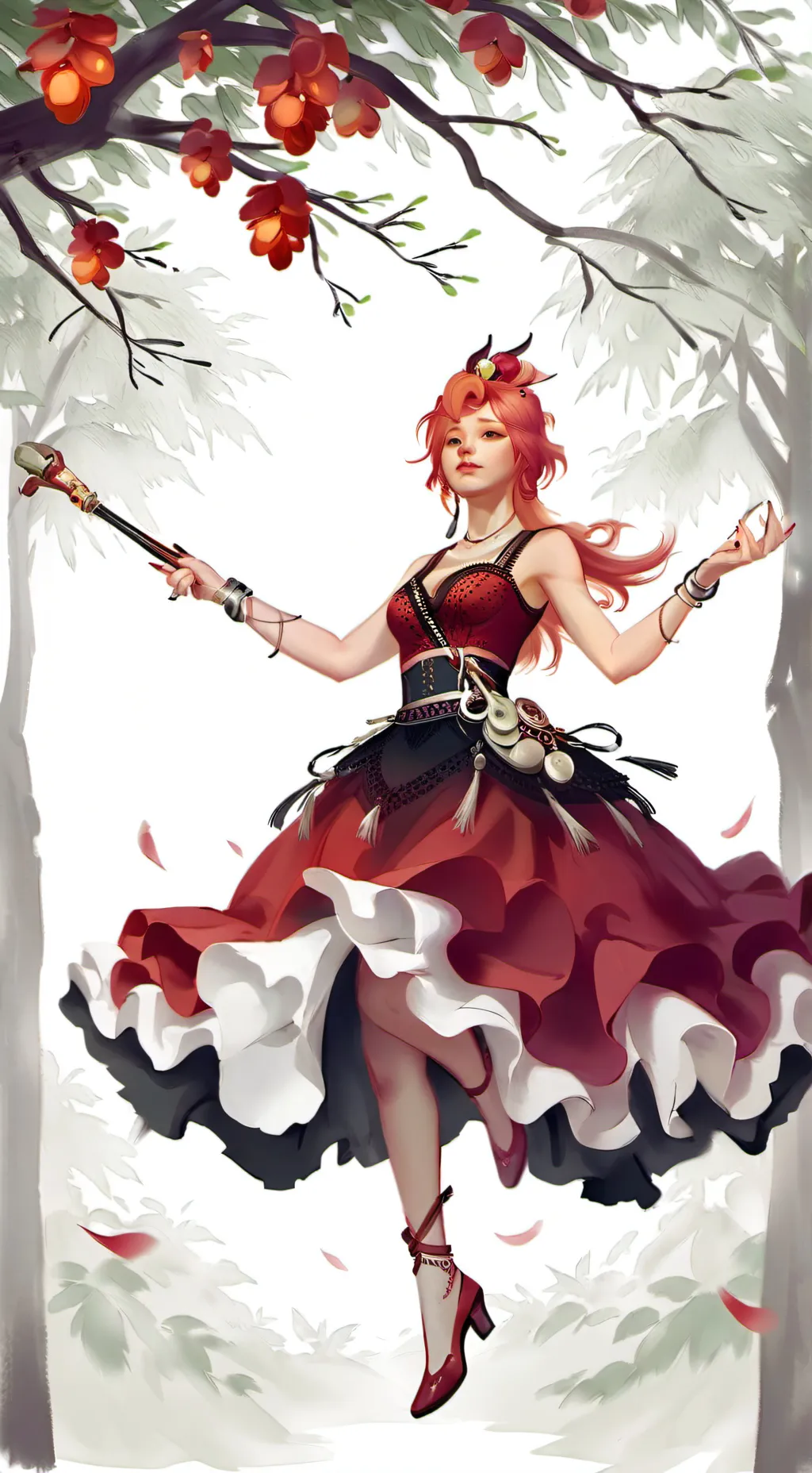 ai character: princesa de fogo background