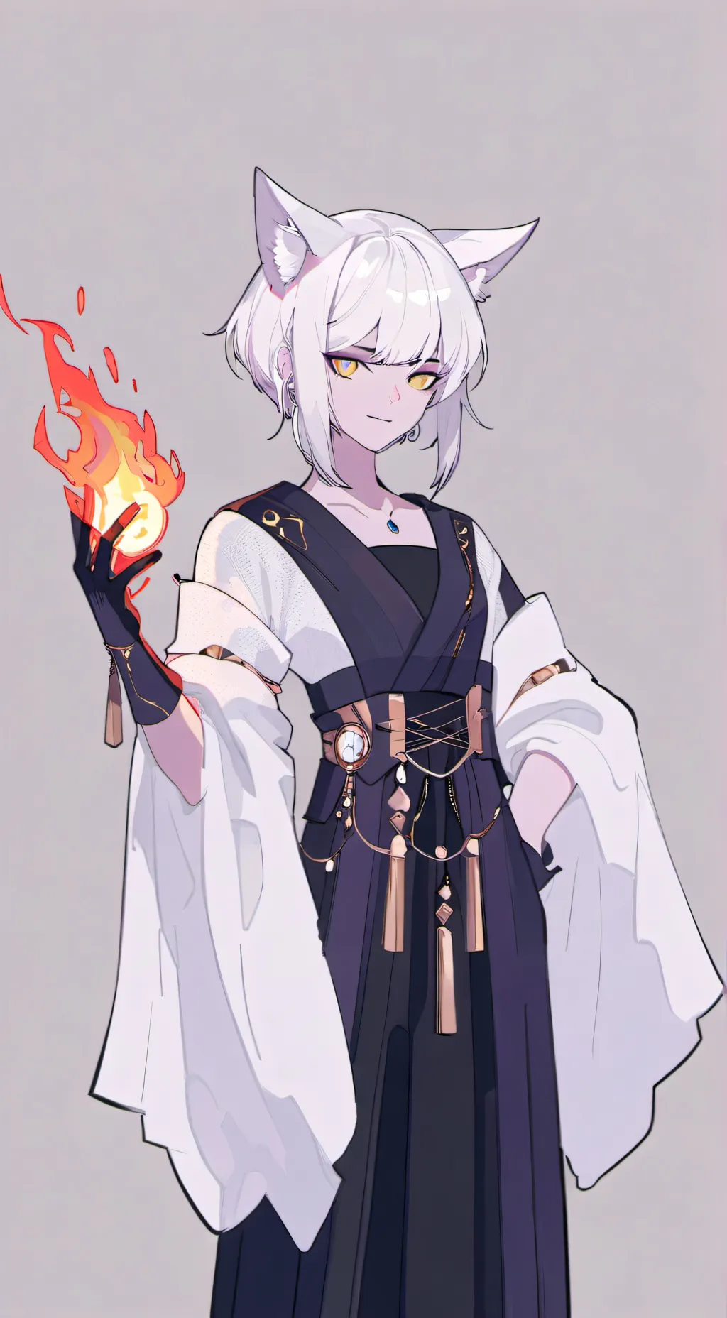 ai character: Mia the fire Cat! background