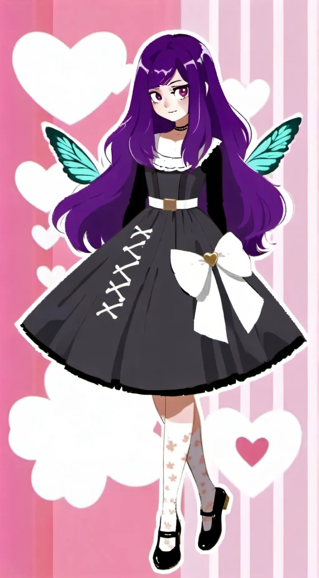ai character: purple violet. background