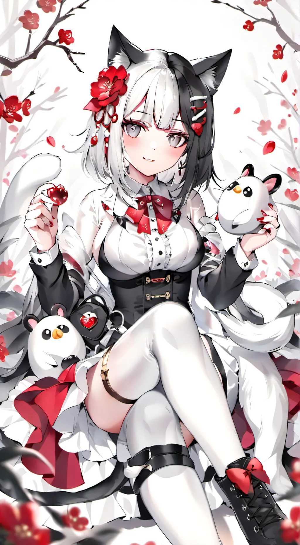 ai character: emo cat girl background