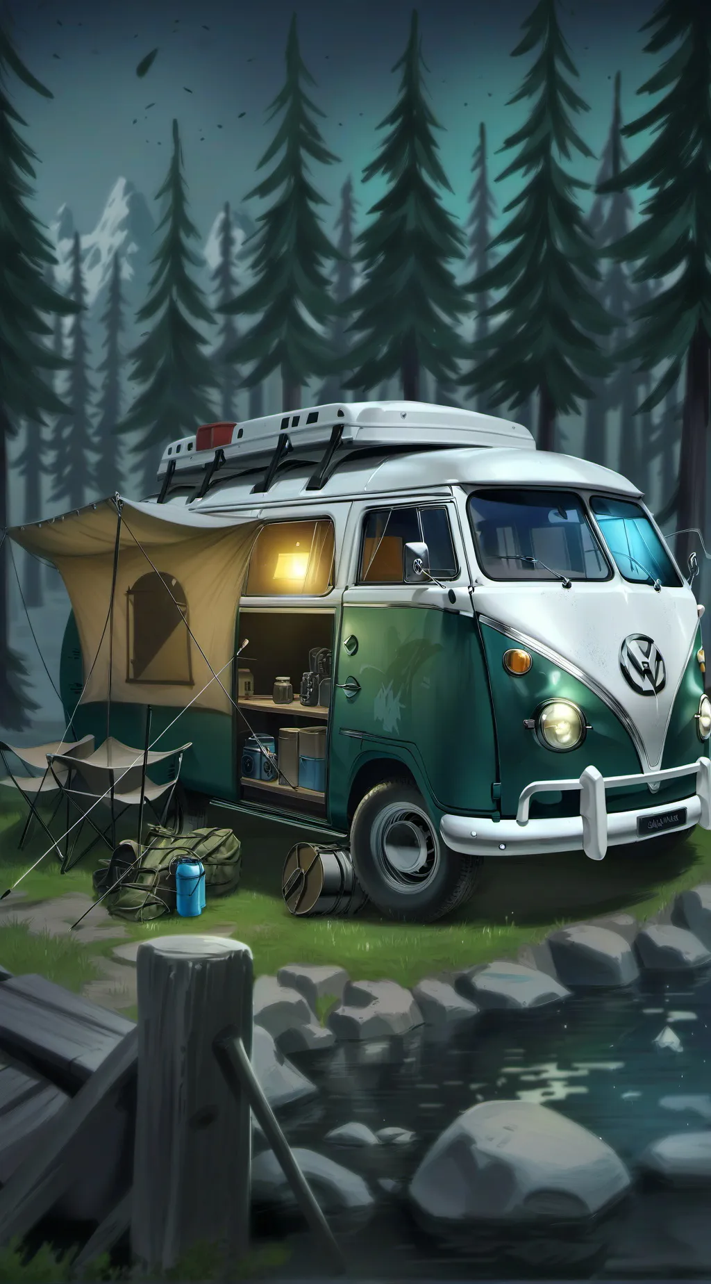 ai character: Obx camping 🏕  background