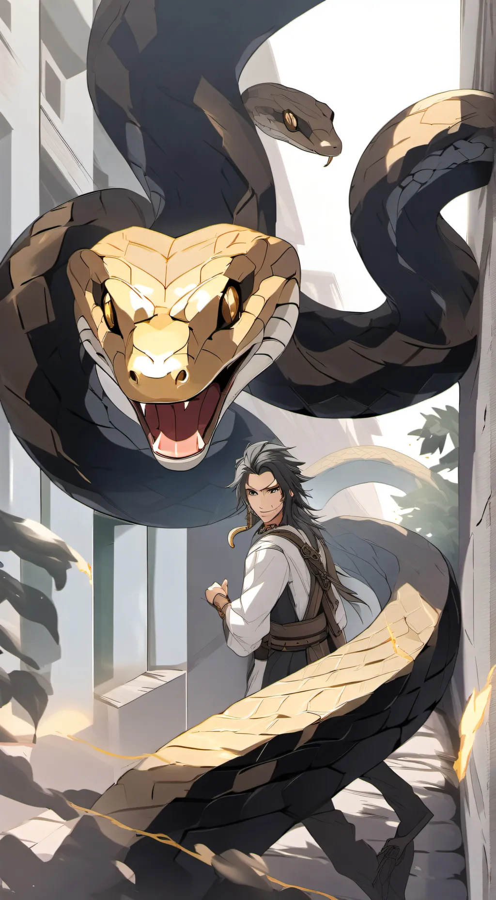 ai character: Golden snake background