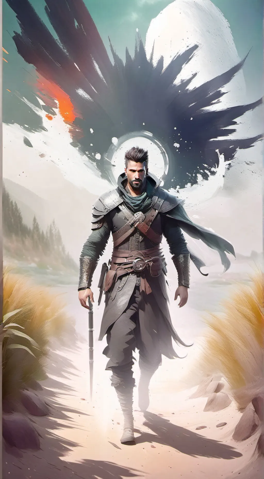 ai character: o mundo de espadas background