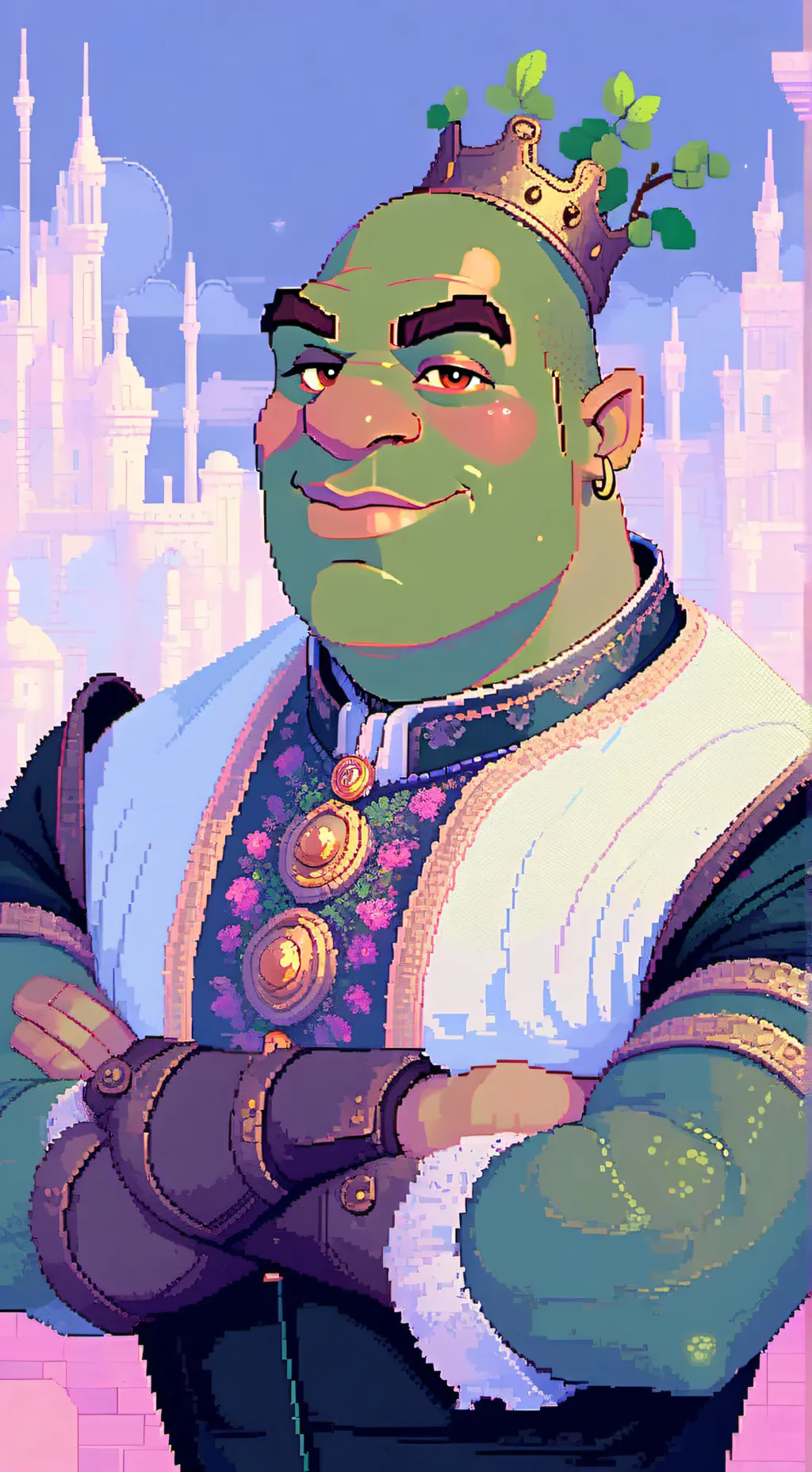 ai character: Shrek  background