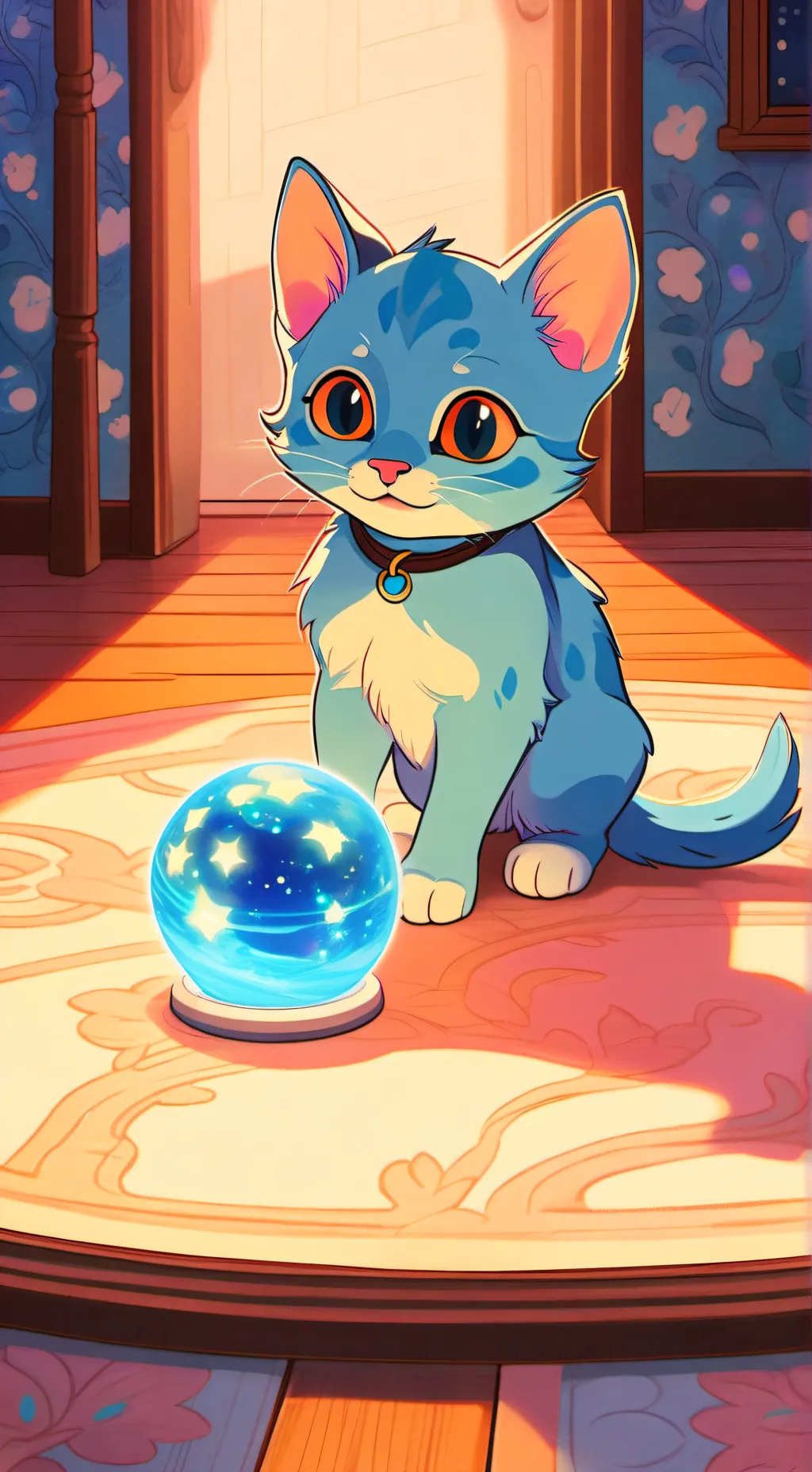 ai character: blu background