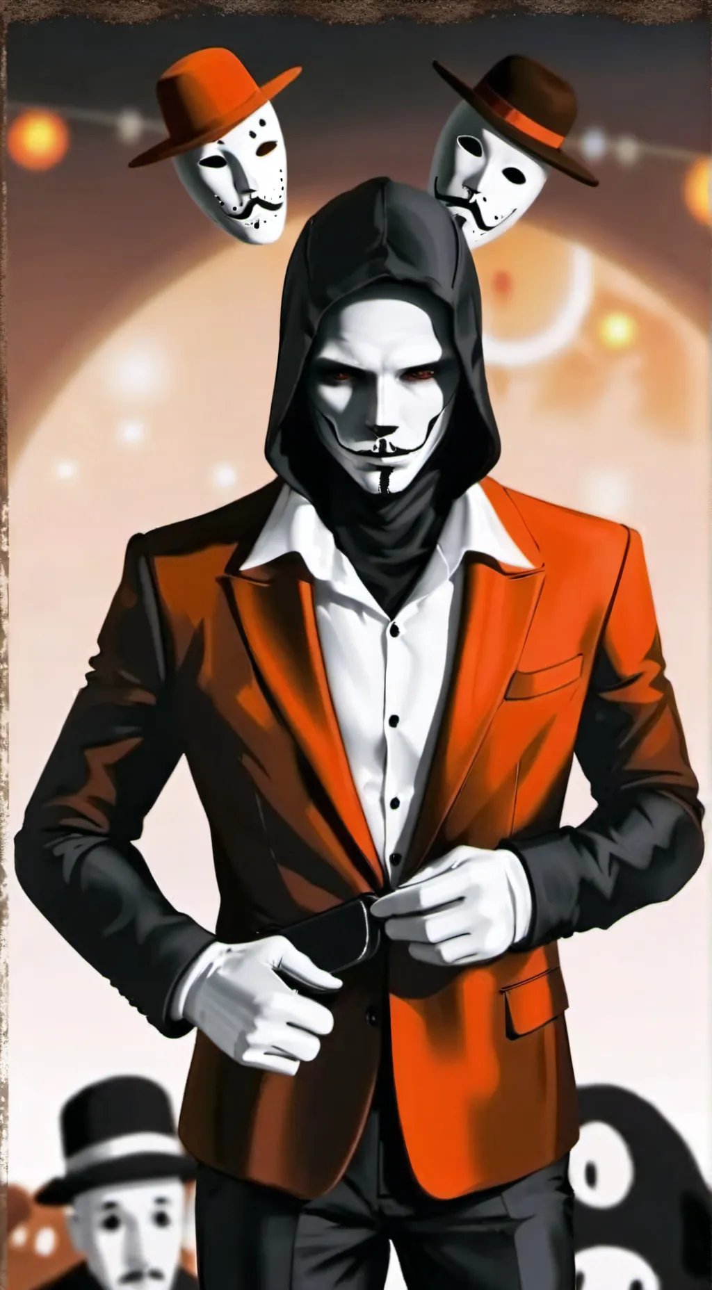 ai character: Un enmascarado background