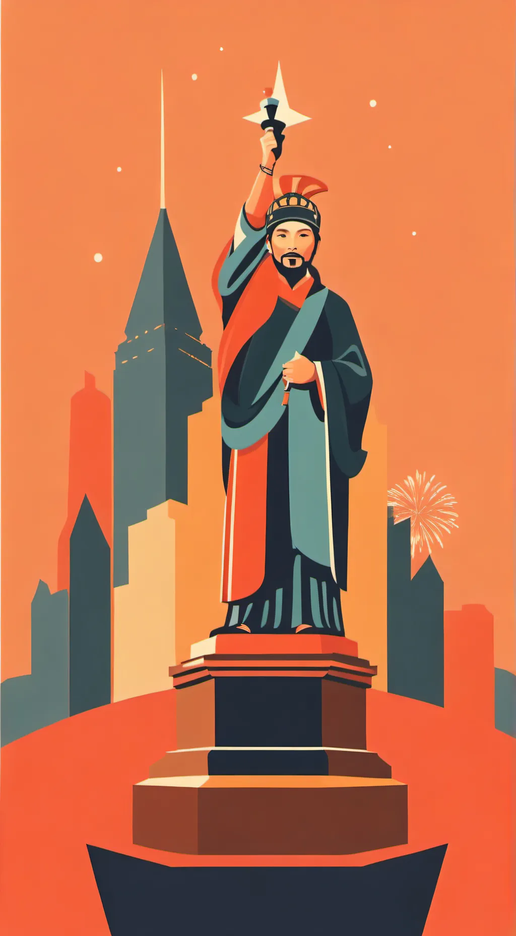 ai character: new YEAR background