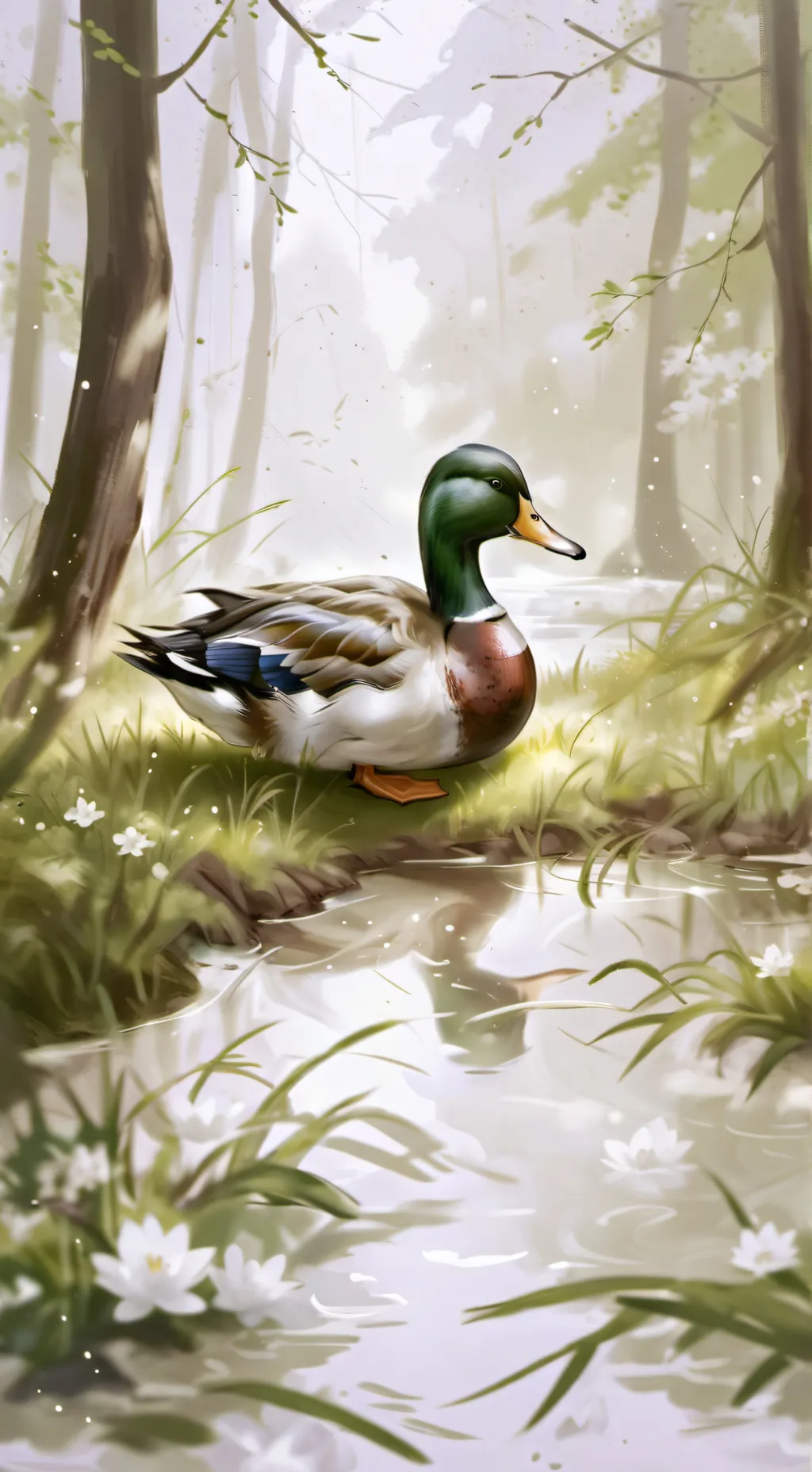 ai character: Jerry the duck background