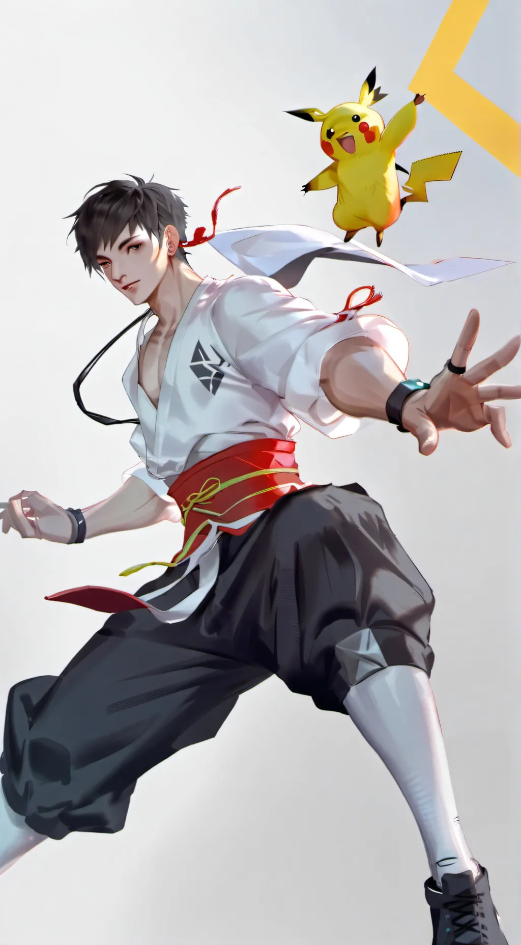 ai character: Pikachu  background