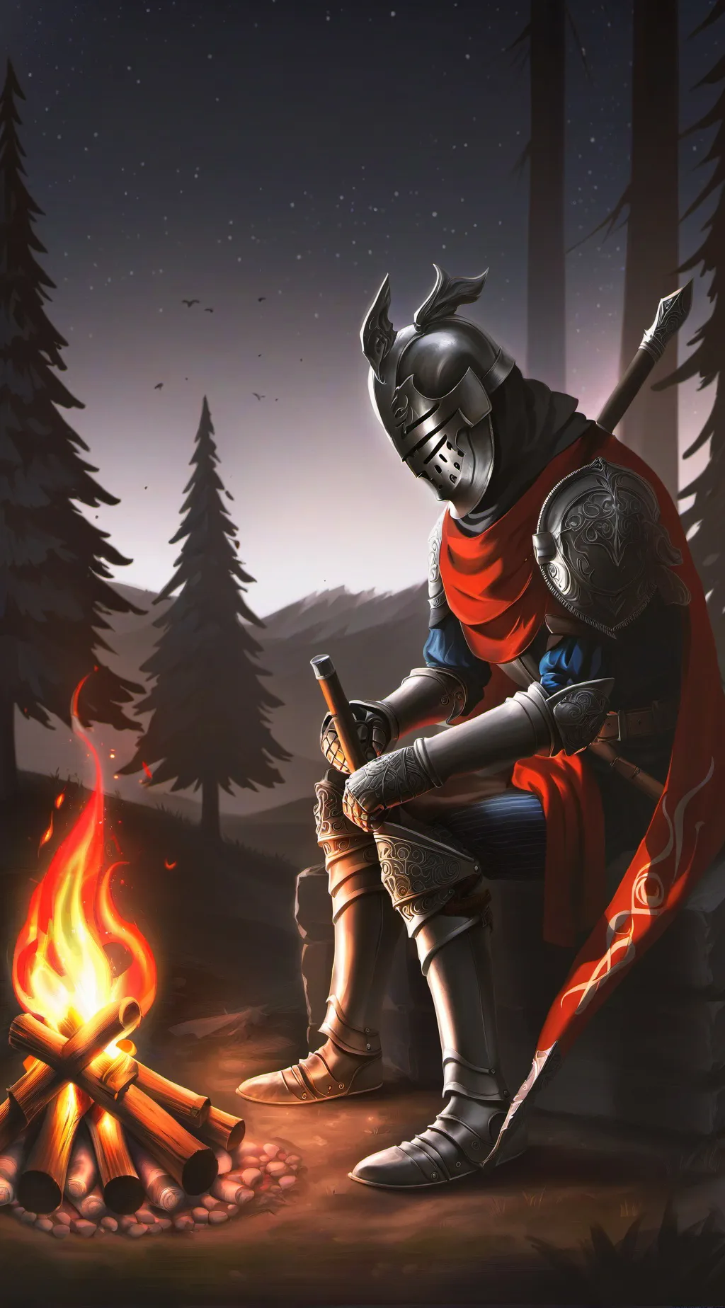 ai character: Chill knight background