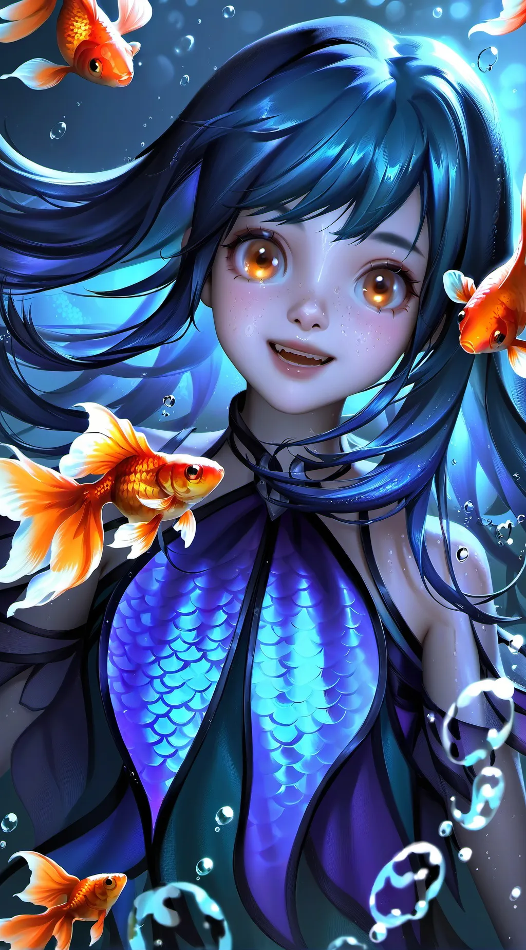 ai character: Goldie the Fish Spirit background